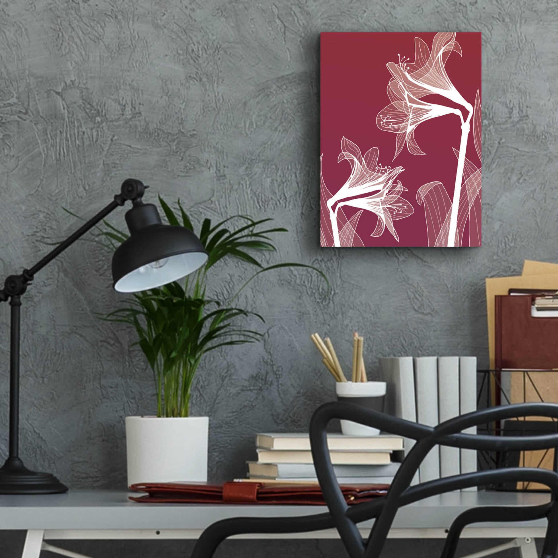 Epic Art 'X-ray Flowers Red' by GraphINC, Acrylic Glass Wall Art,12x16