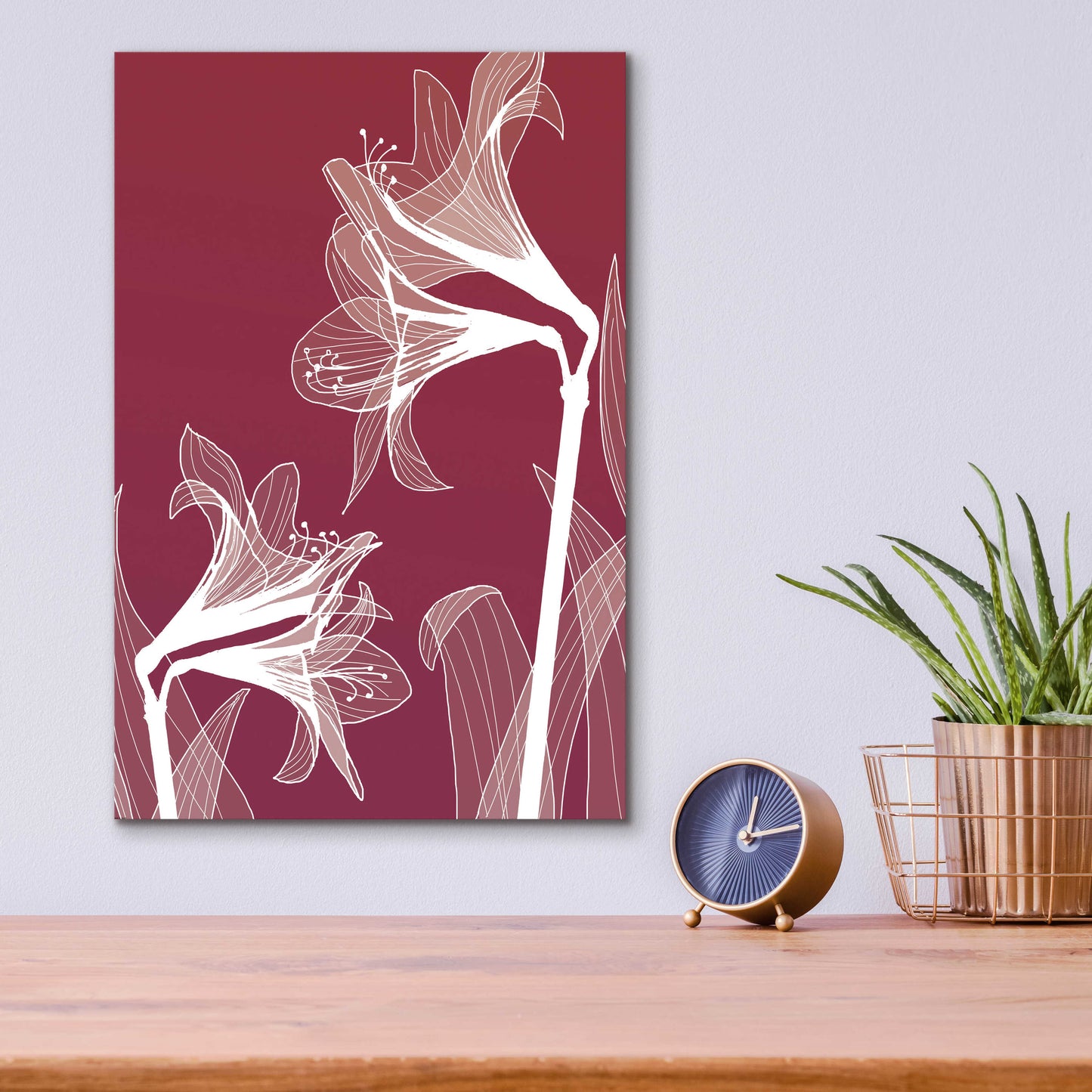 Epic Art 'X-ray Flowers Red' by GraphINC, Acrylic Glass Wall Art,12x16