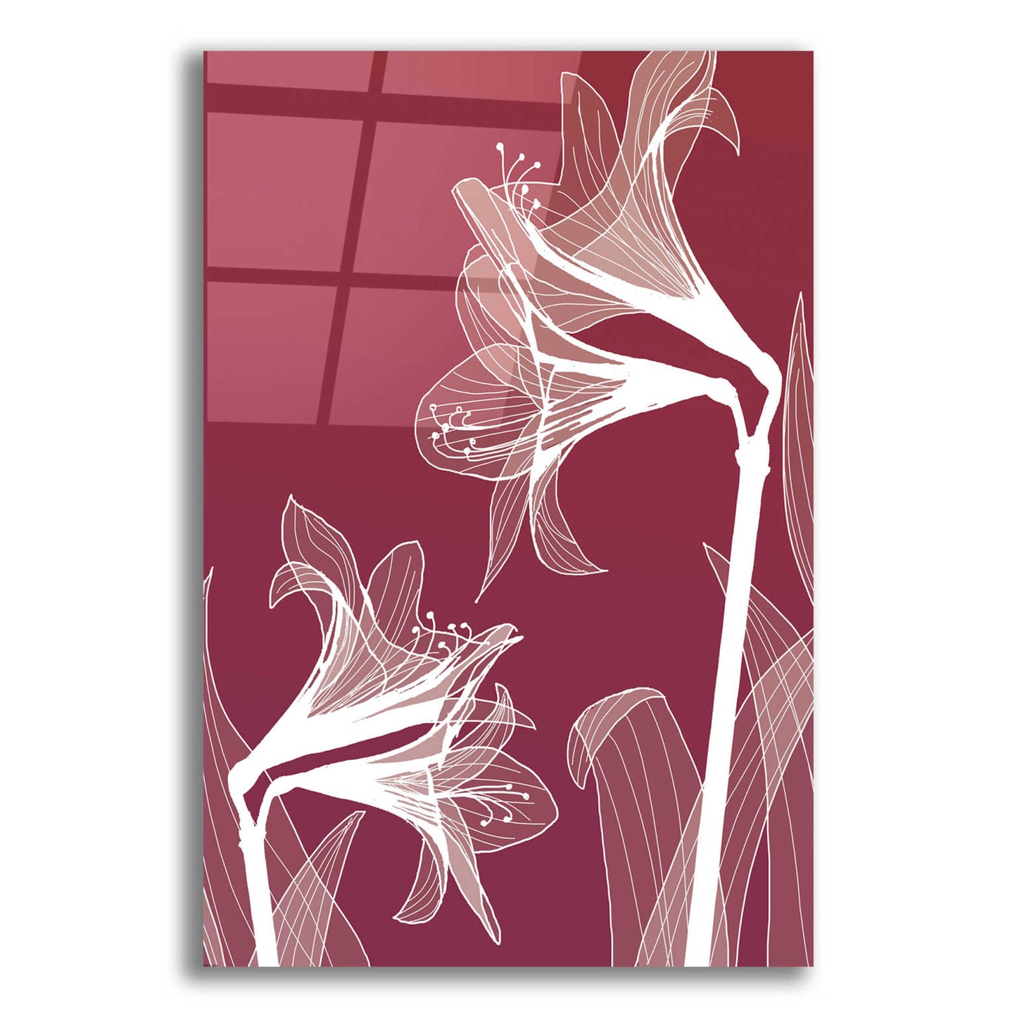 Epic Art 'X-ray Flowers Red' by GraphINC, Acrylic Glass Wall Art,12x16