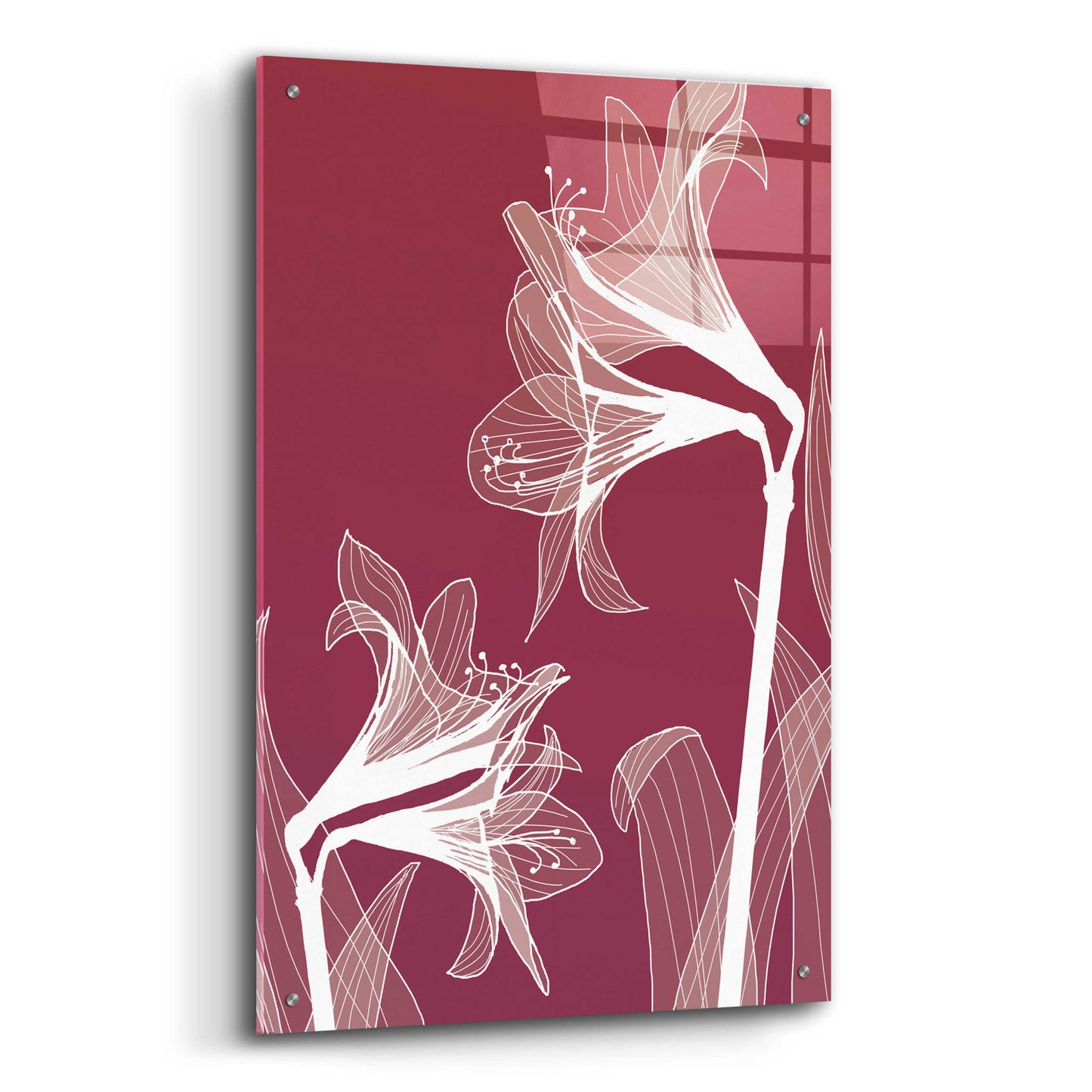 Epic Art 'X-ray Flowers Red' by GraphINC, Acrylic Glass Wall Art,24x36