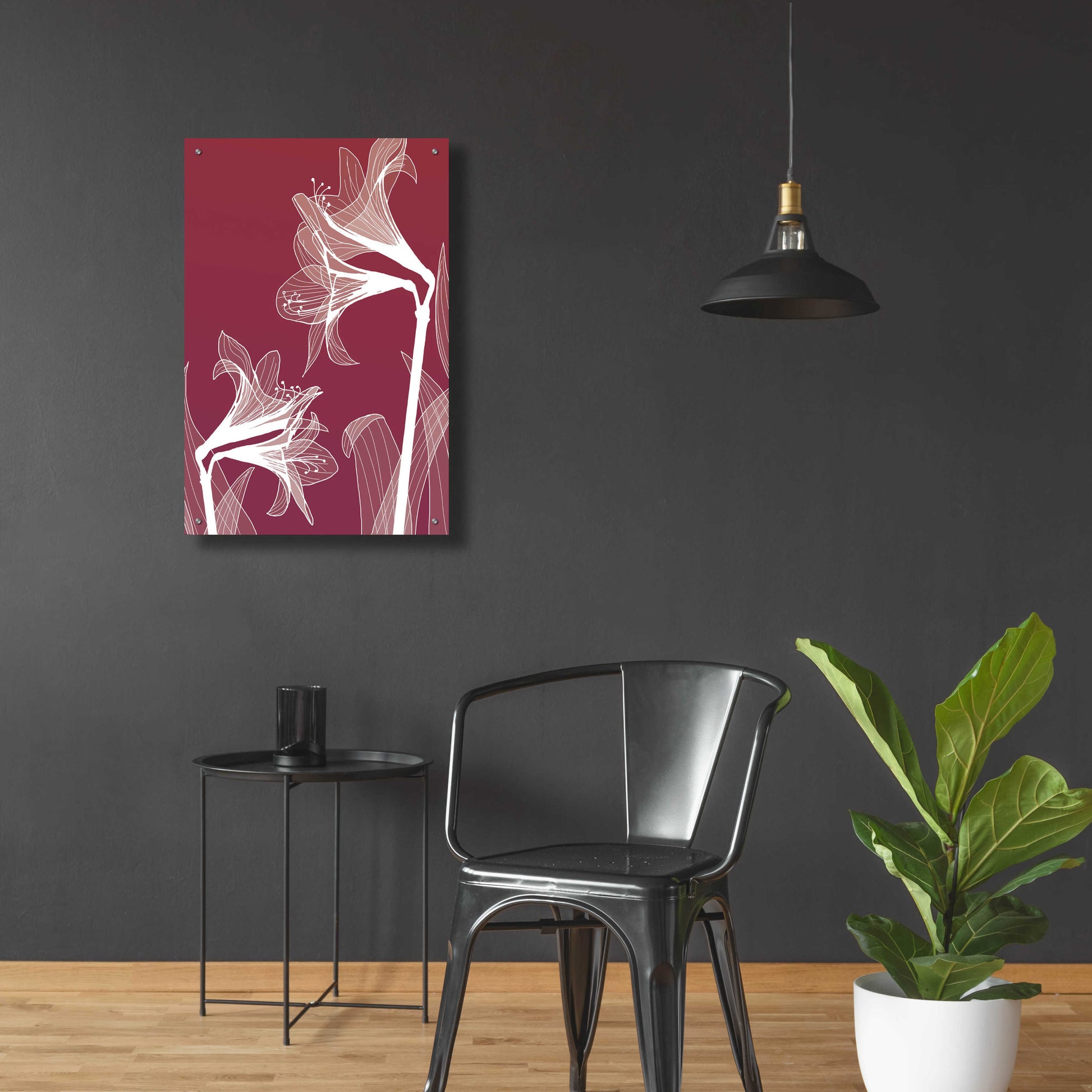 Epic Art 'X-ray Flowers Red' by GraphINC, Acrylic Glass Wall Art,24x36