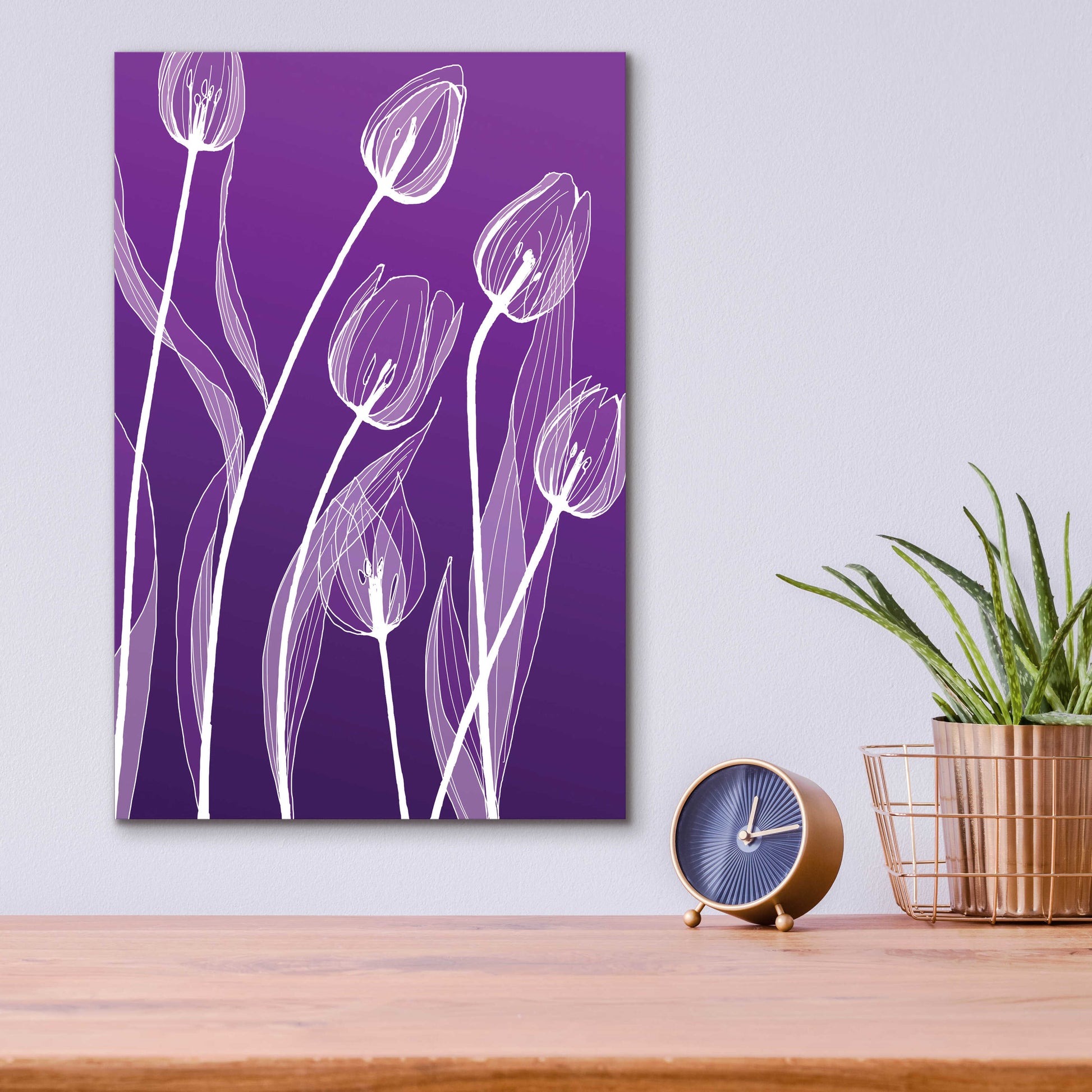 Epic Art 'X-ray Flowers Purple' by GraphINC, Acrylic Glass Wall Art,12x16