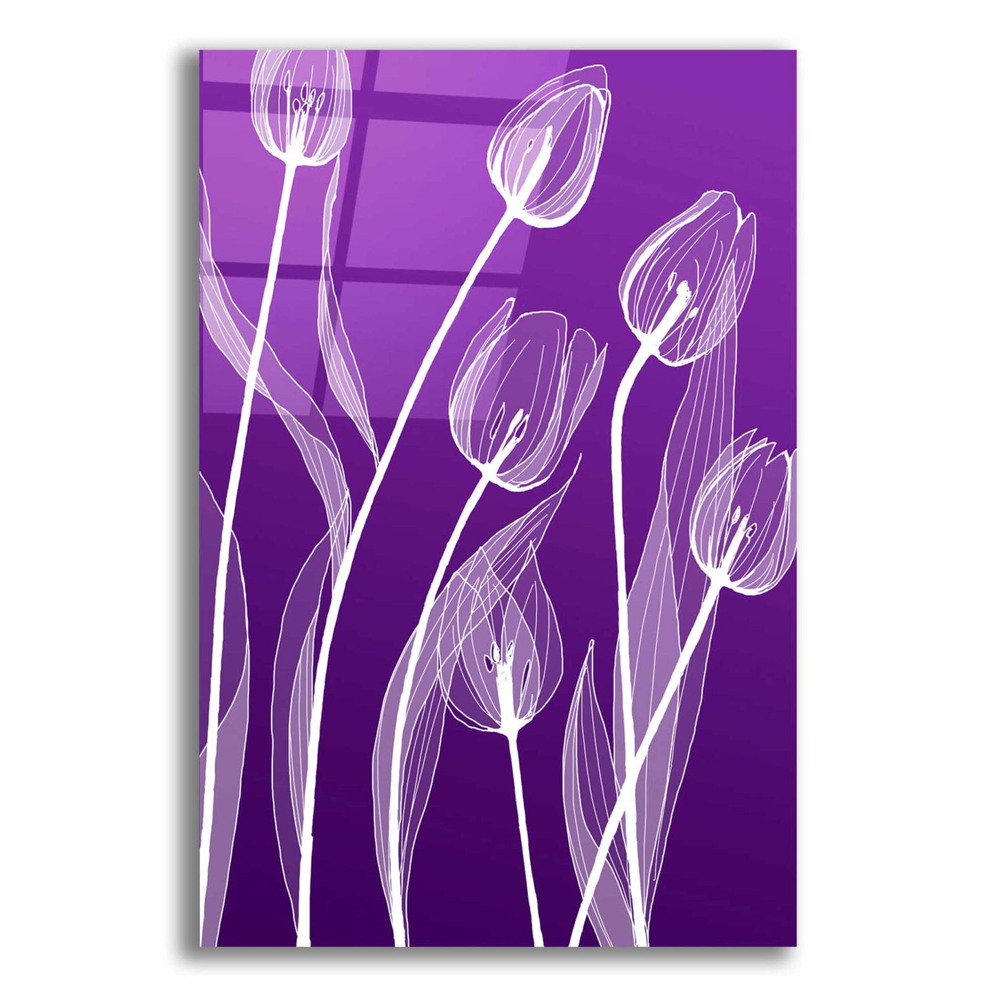 Epic Art 'X-ray Flowers Purple' by GraphINC, Acrylic Glass Wall Art,12x16