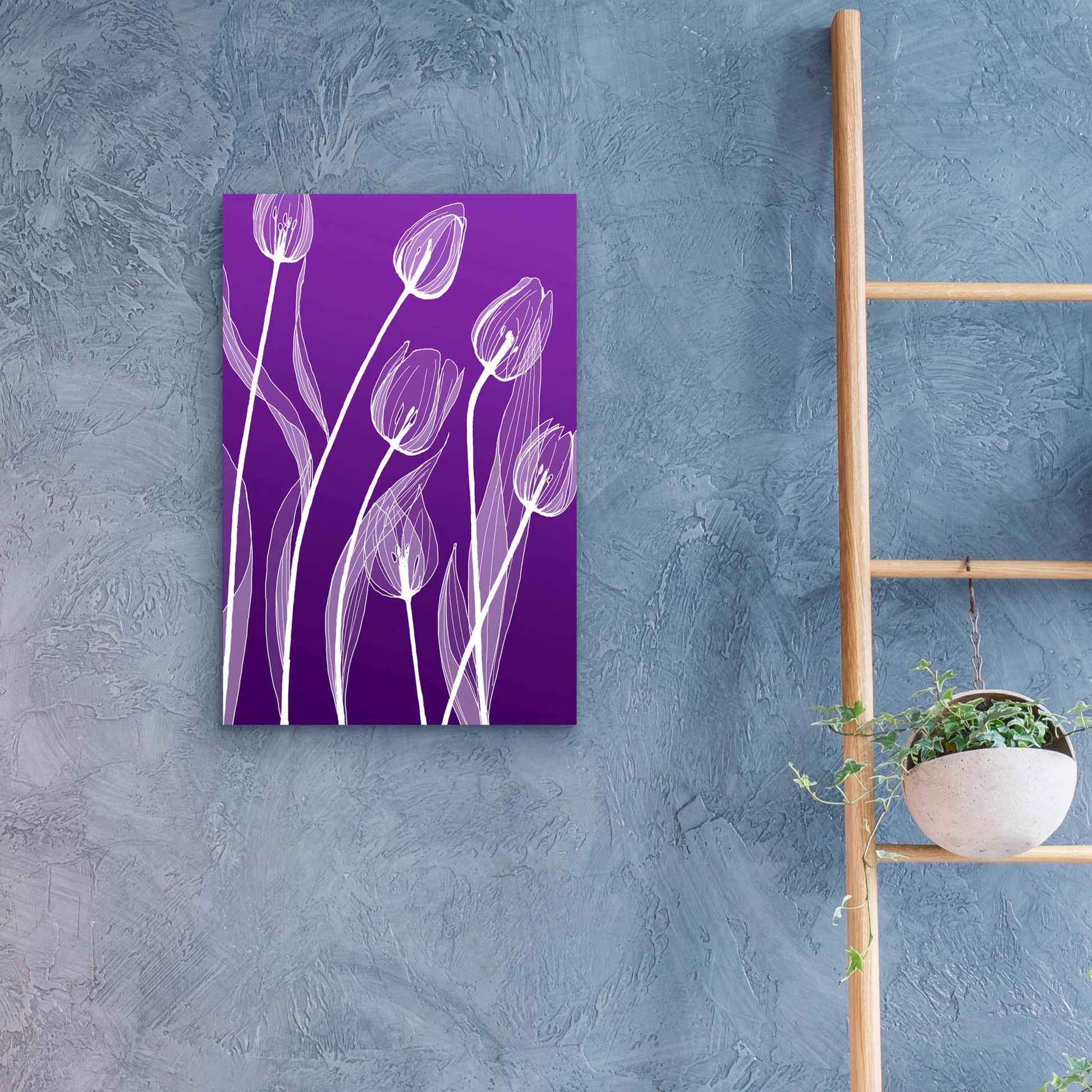 Epic Art 'X-ray Flowers Purple' by GraphINC, Acrylic Glass Wall Art,16x24