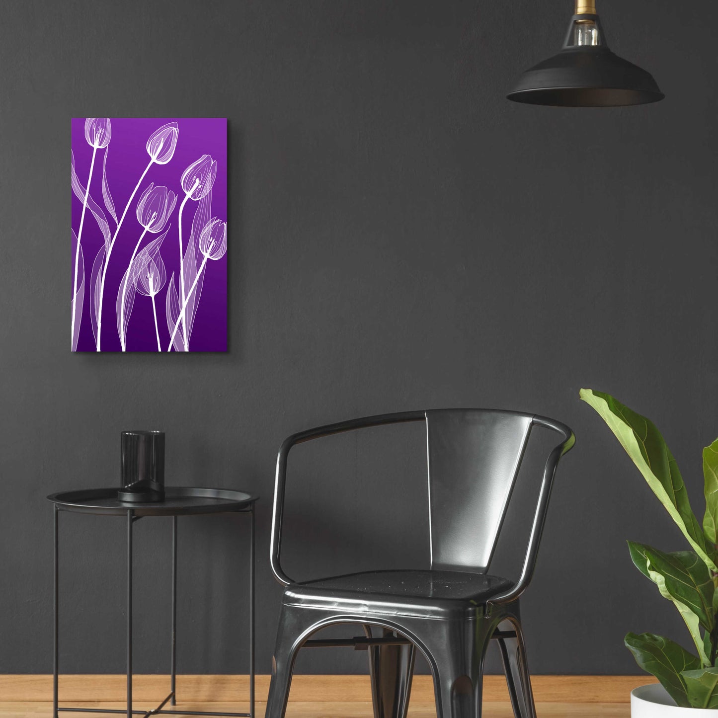 Epic Art 'X-ray Flowers Purple' by GraphINC, Acrylic Glass Wall Art,16x24