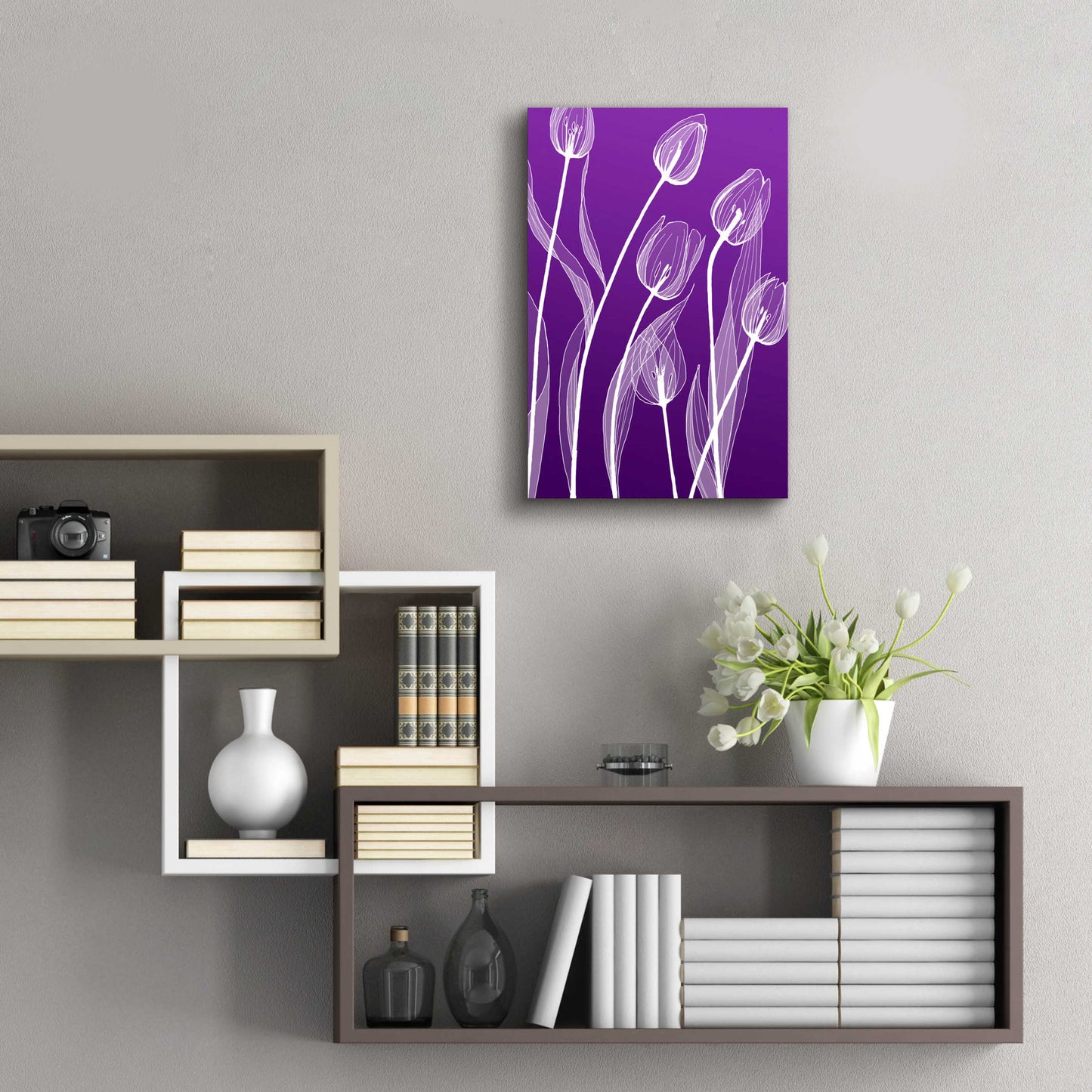 Epic Art 'X-ray Flowers Purple' by GraphINC, Acrylic Glass Wall Art,16x24