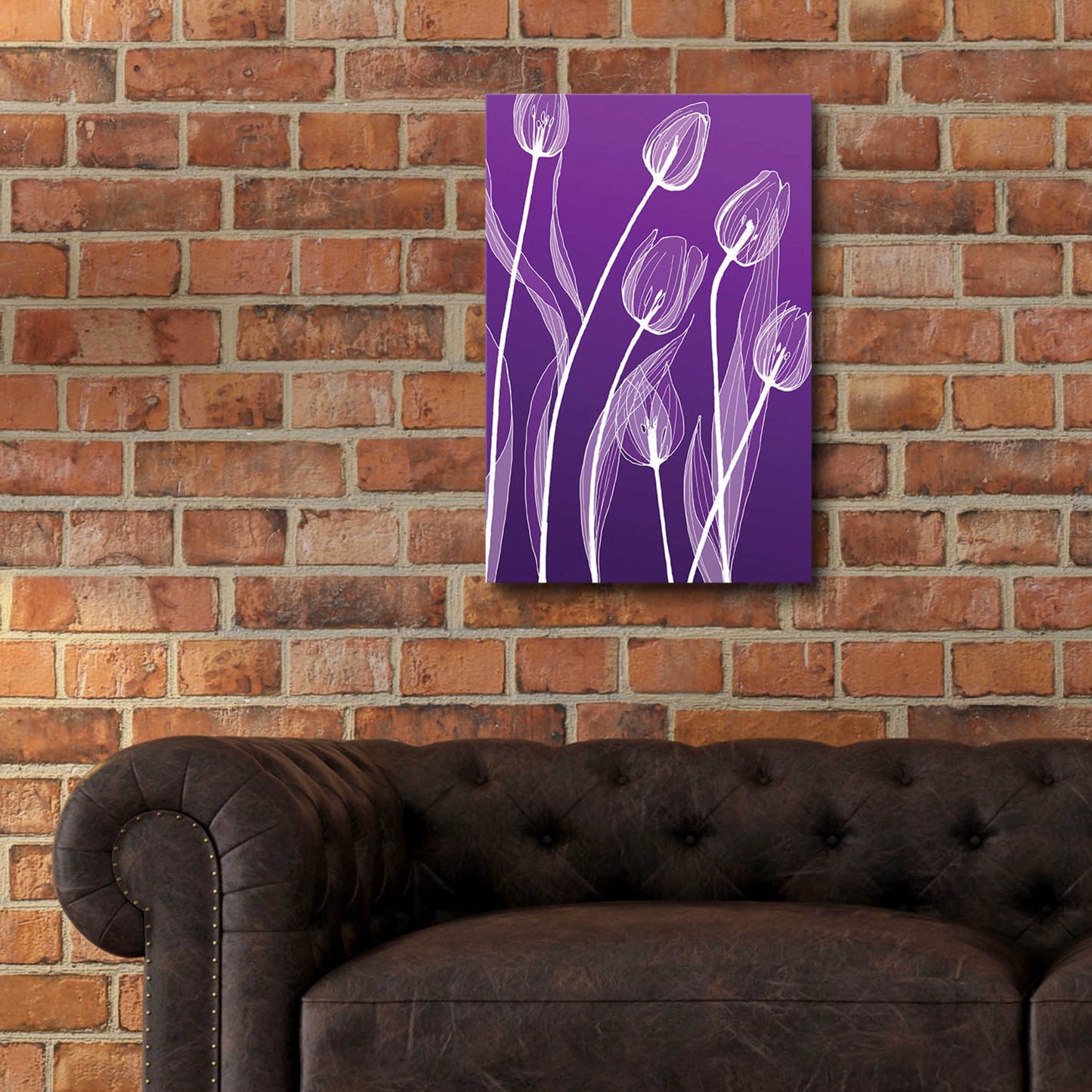 Epic Art 'X-ray Flowers Purple' by GraphINC, Acrylic Glass Wall Art,16x24