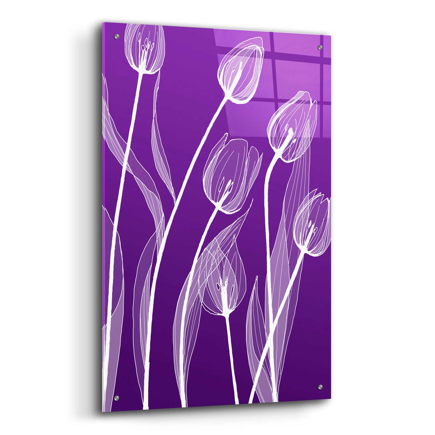 Epic Art 'X-ray Flowers Purple' by GraphINC, Acrylic Glass Wall Art,24x36