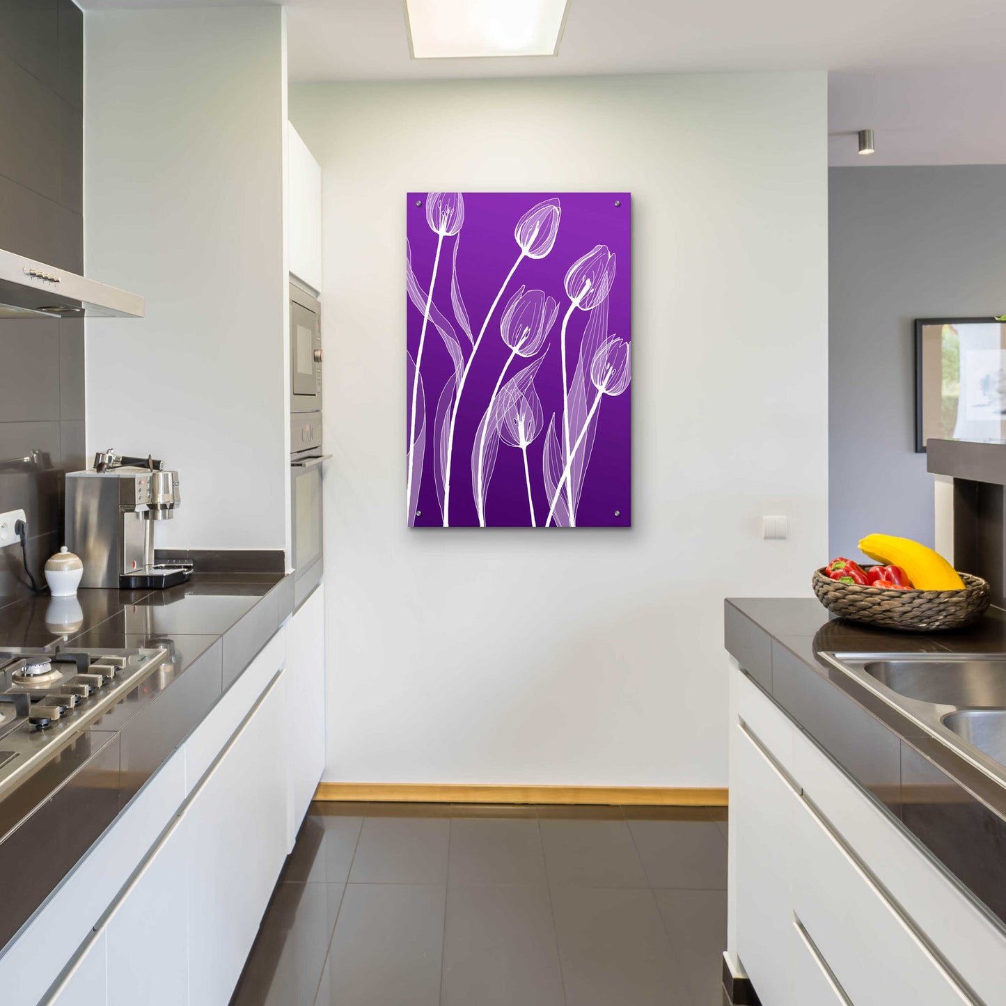 Epic Art 'X-ray Flowers Purple' by GraphINC, Acrylic Glass Wall Art,24x36