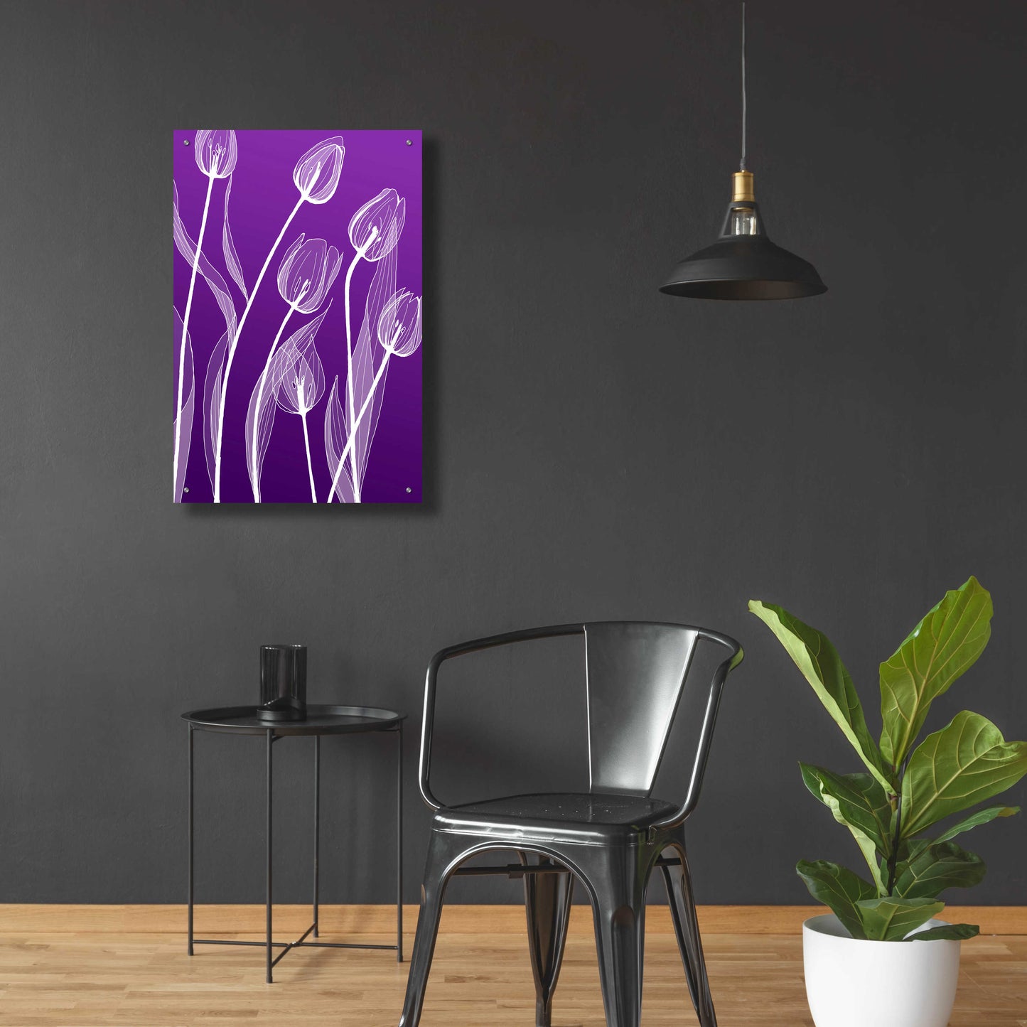 Epic Art 'X-ray Flowers Purple' by GraphINC, Acrylic Glass Wall Art,24x36