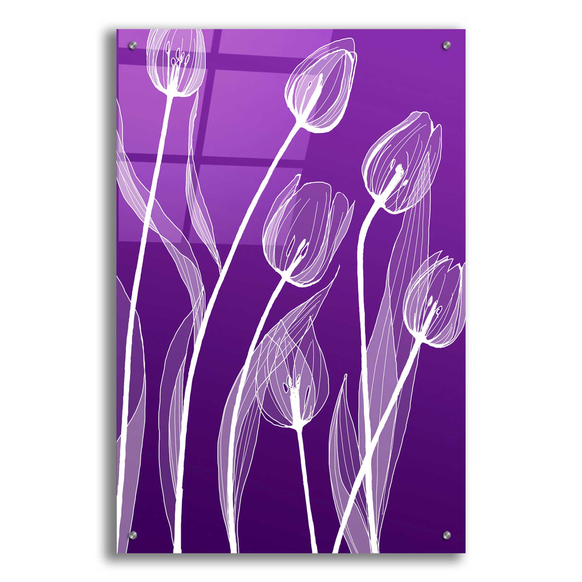 Epic Art 'X-ray Flowers Purple' by GraphINC, Acrylic Glass Wall Art,24x36