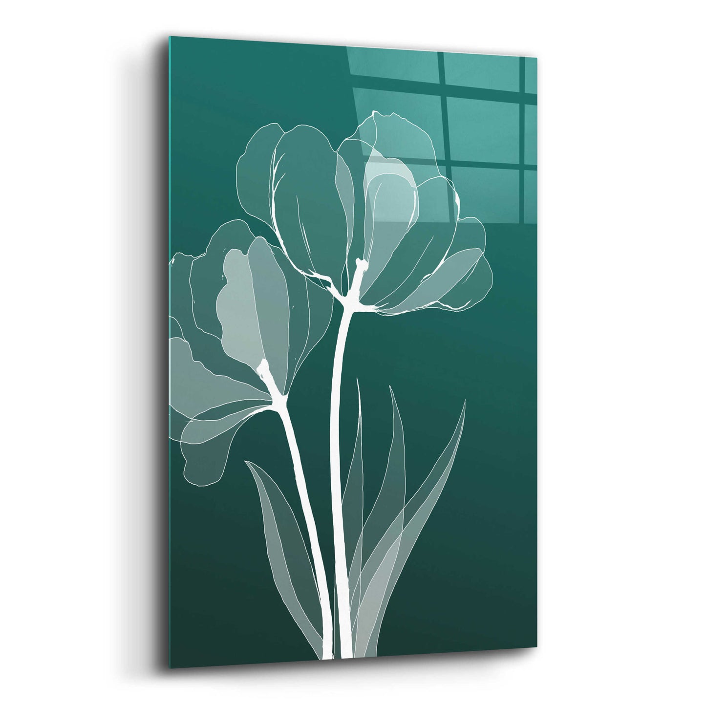 Epic Art 'X-ray Flowers Green' by GraphINC, Acrylic Glass Wall Art,12x16