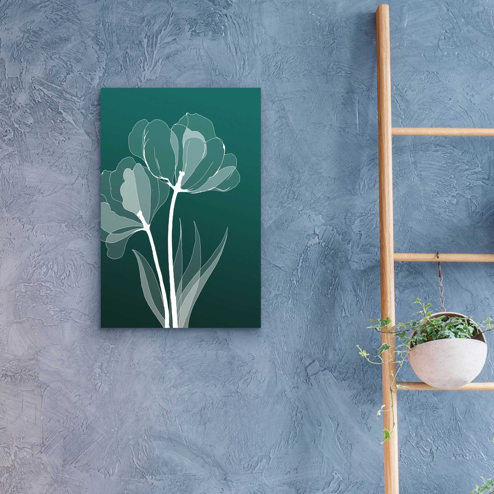 Epic Art 'X-ray Flowers Green' by GraphINC, Acrylic Glass Wall Art,16x24