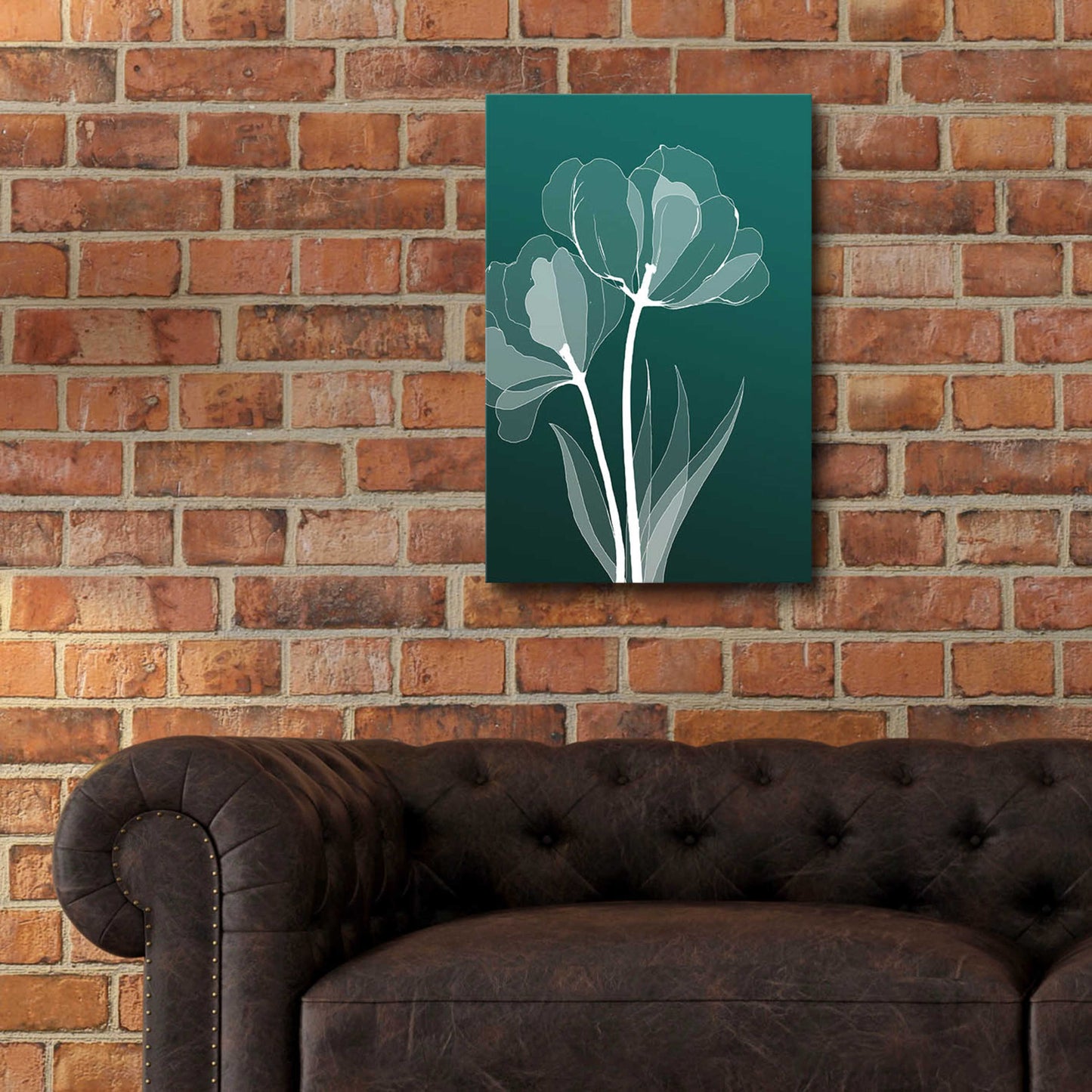 Epic Art 'X-ray Flowers Green' by GraphINC, Acrylic Glass Wall Art,16x24