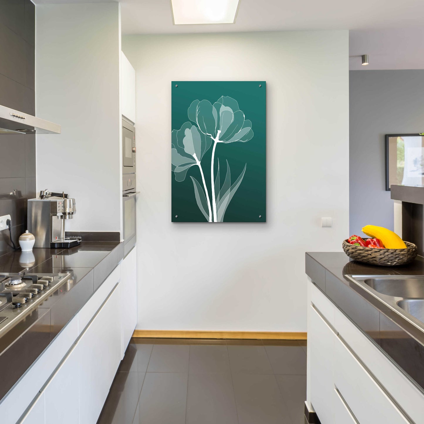 Epic Art 'X-ray Flowers Green' by GraphINC, Acrylic Glass Wall Art,24x36