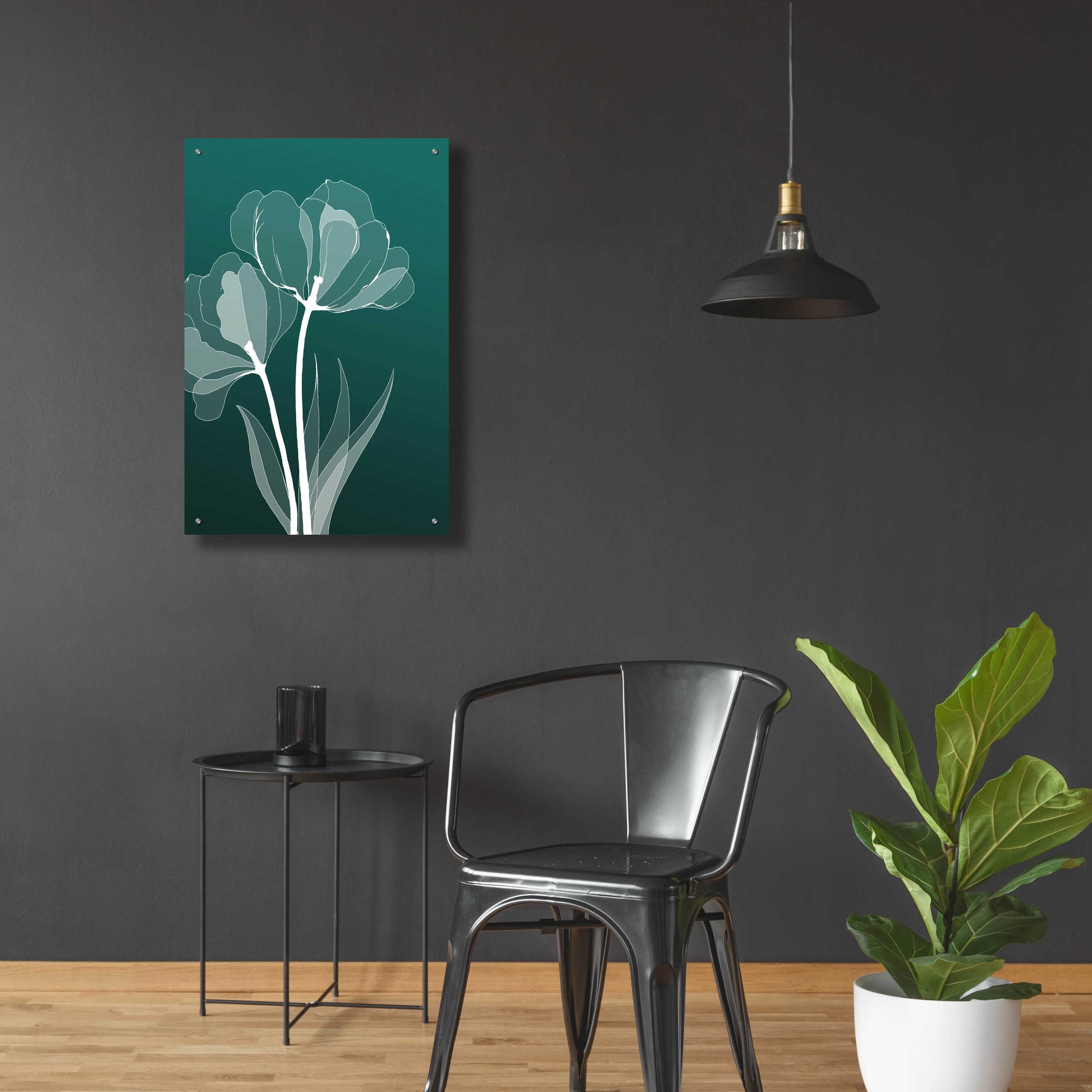 Epic Art 'X-ray Flowers Green' by GraphINC, Acrylic Glass Wall Art,24x36