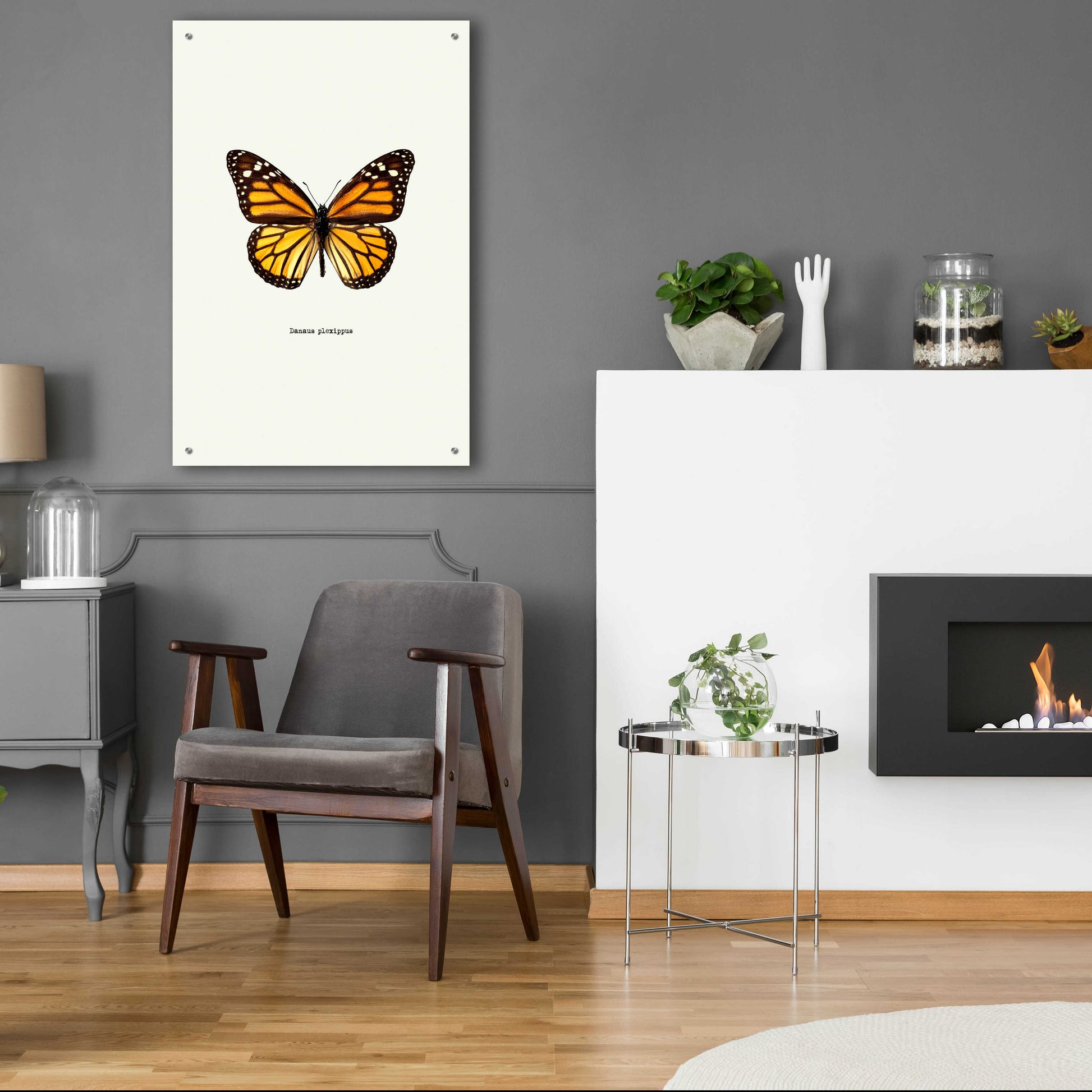 Epic Art 'Yellow Butterfly' by GraphINC, Acrylic Glass Wall Art,24x36