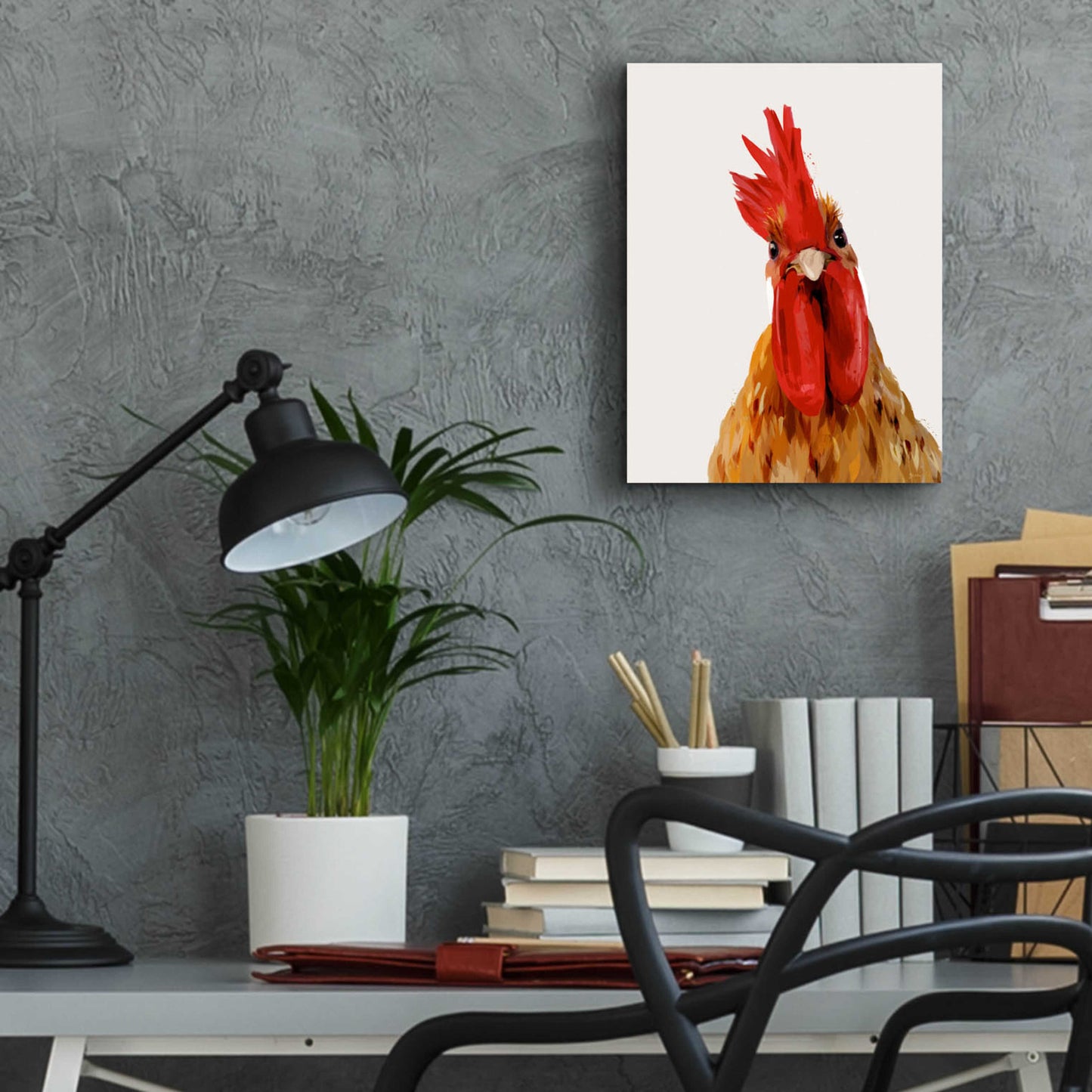 Epic Art 'Chicken or The Egg' by Green Lili, Acrylic Glass Wall Art,12x16