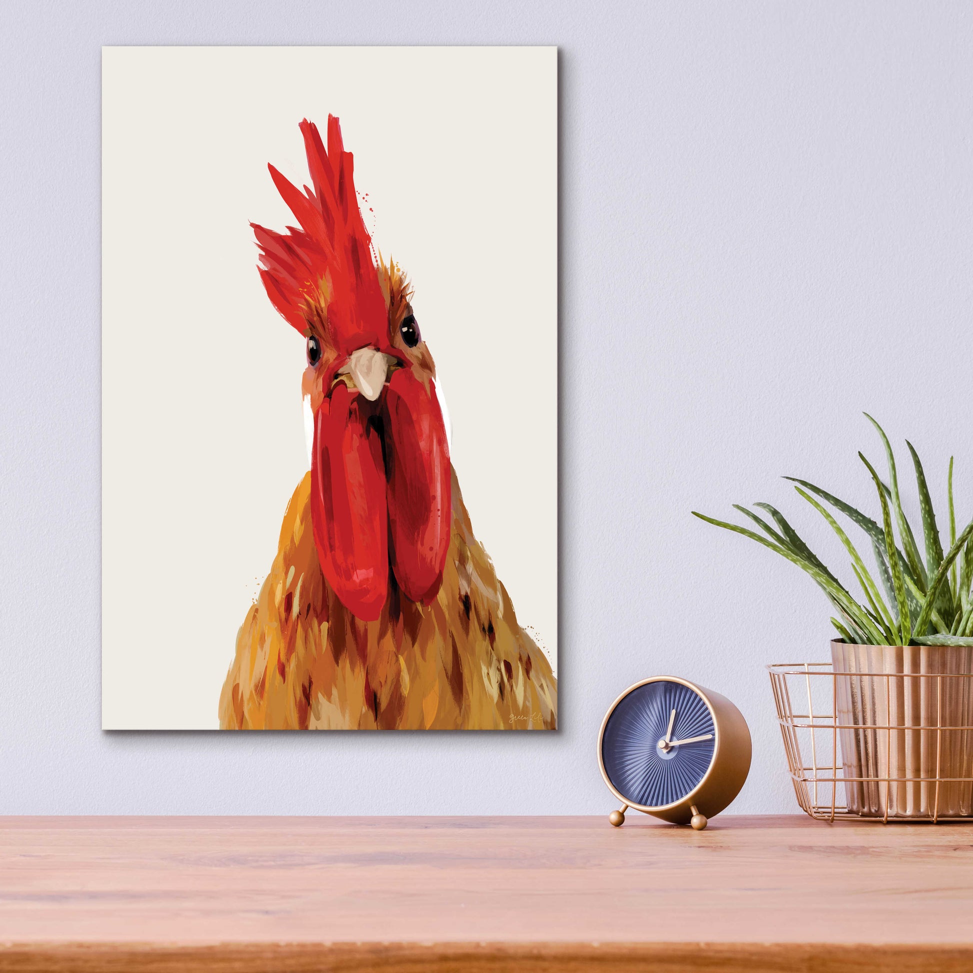 Epic Art 'Chicken or The Egg' by Green Lili, Acrylic Glass Wall Art,12x16