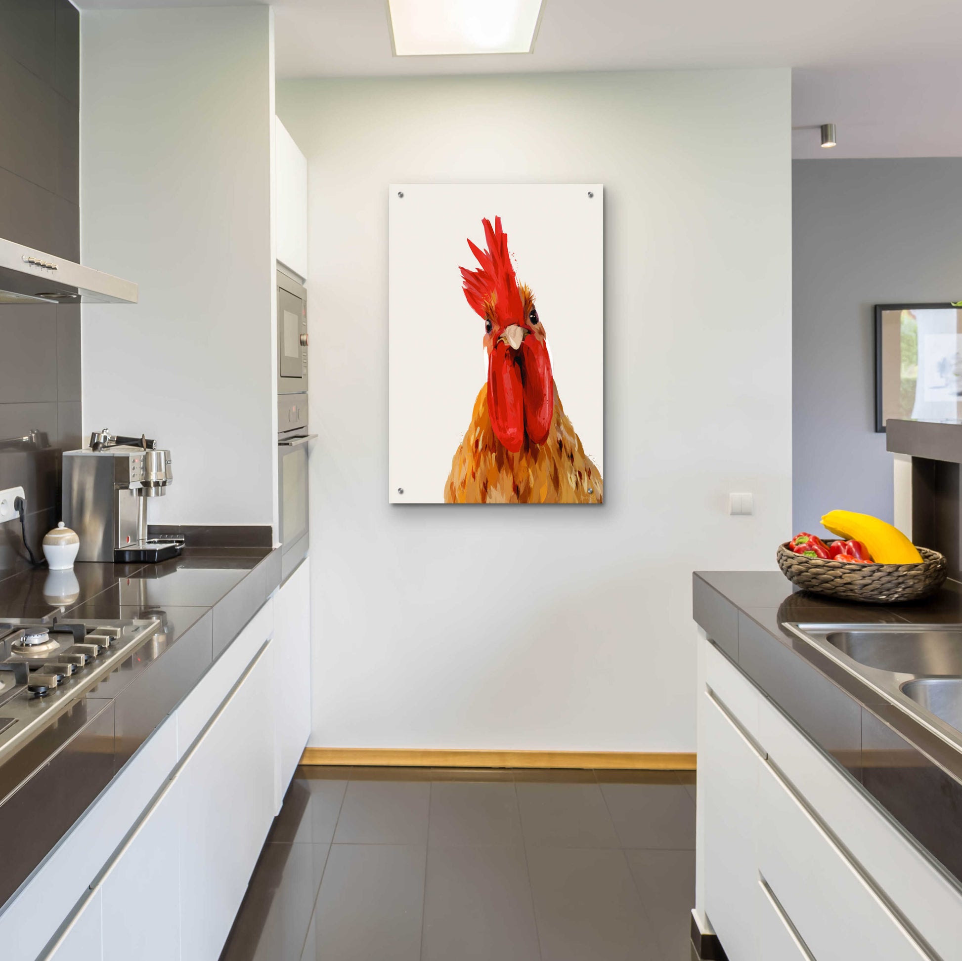 Epic Art 'Chicken or The Egg' by Green Lili, Acrylic Glass Wall Art,24x36