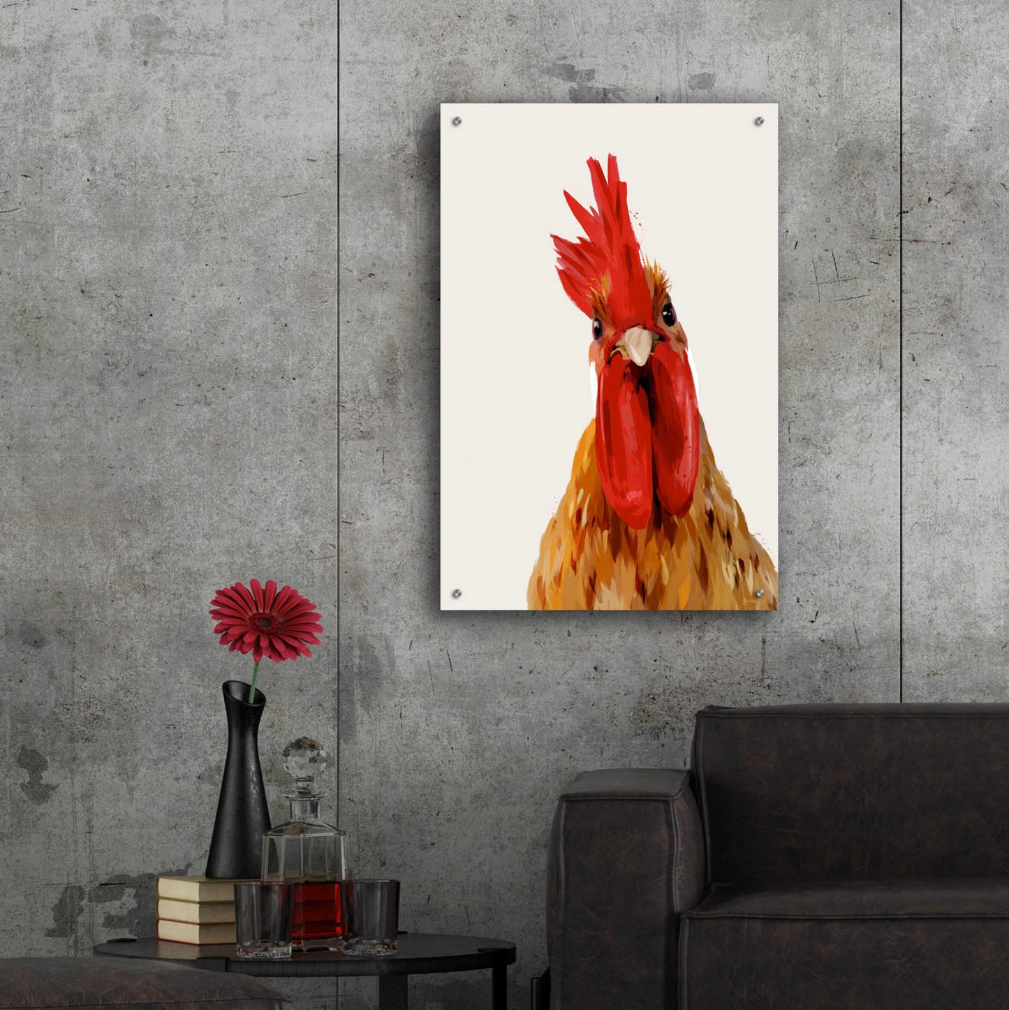 Epic Art 'Chicken or The Egg' by Green Lili, Acrylic Glass Wall Art,24x36