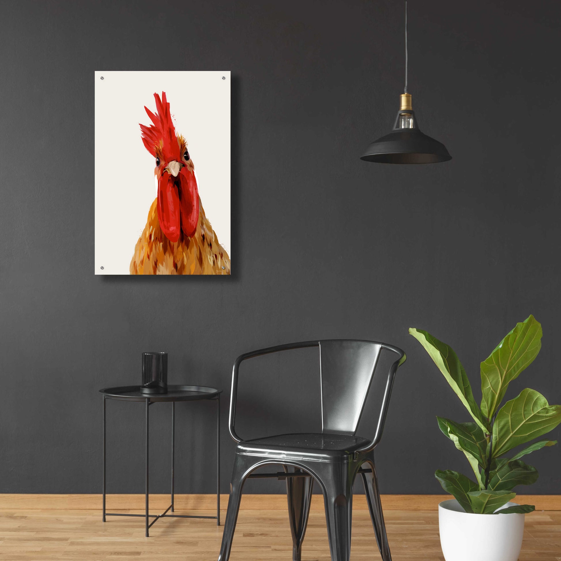 Epic Art 'Chicken or The Egg' by Green Lili, Acrylic Glass Wall Art,24x36