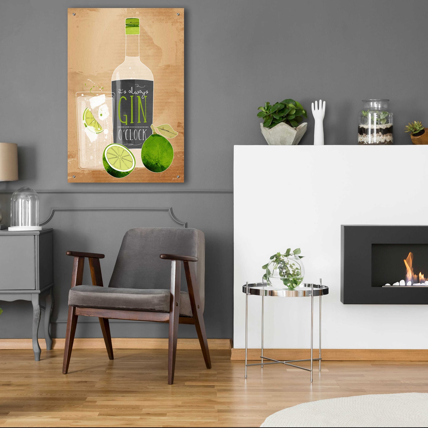 Epic Art 'Gin O’Clock' by Green Lili, Acrylic Glass Wall Art,24x36