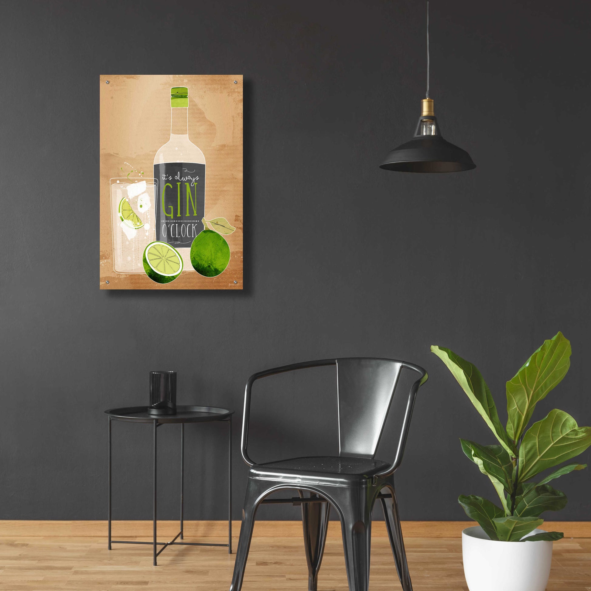 Epic Art 'Gin O’Clock' by Green Lili, Acrylic Glass Wall Art,24x36