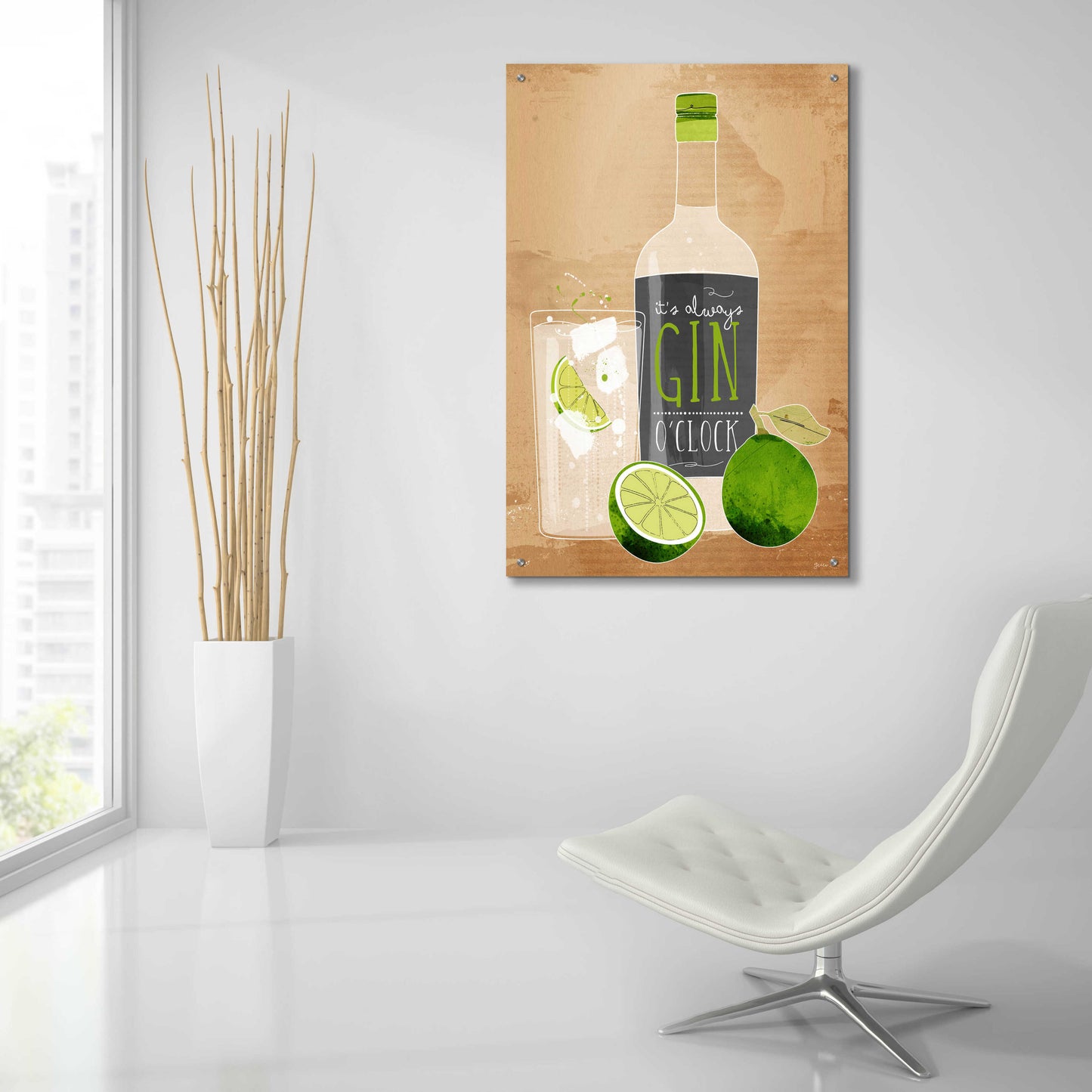 Epic Art 'Gin O’Clock' by Green Lili, Acrylic Glass Wall Art,24x36