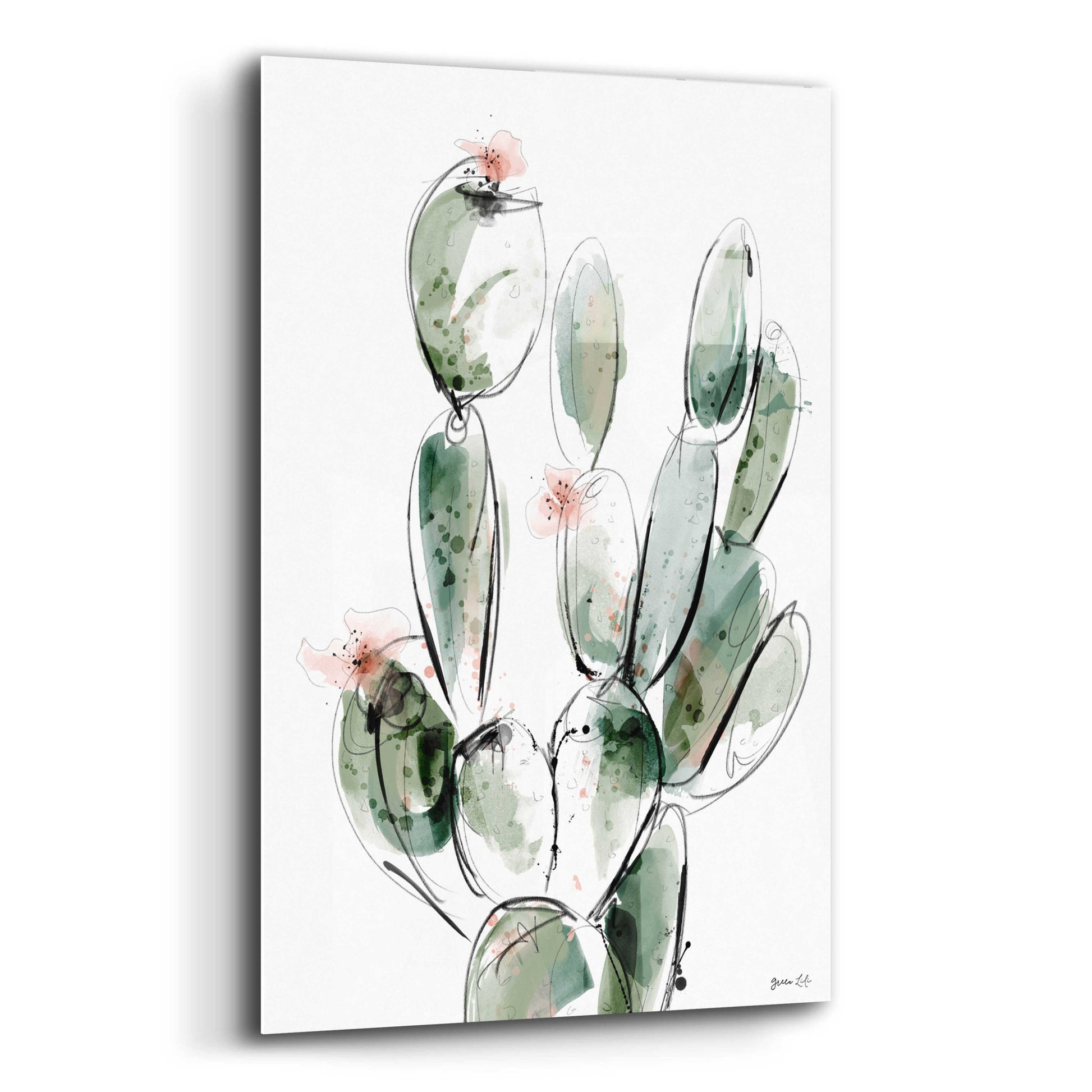 Epic Art 'Prickly Pear' by Green Lili, Acrylic Glass Wall Art,12x16