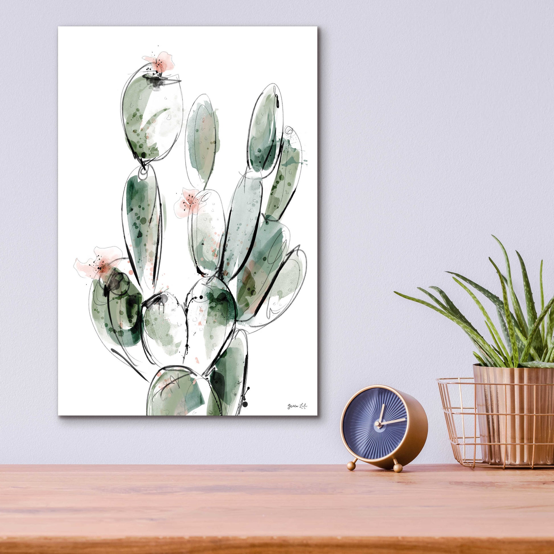 Epic Art 'Prickly Pear' by Green Lili, Acrylic Glass Wall Art,12x16