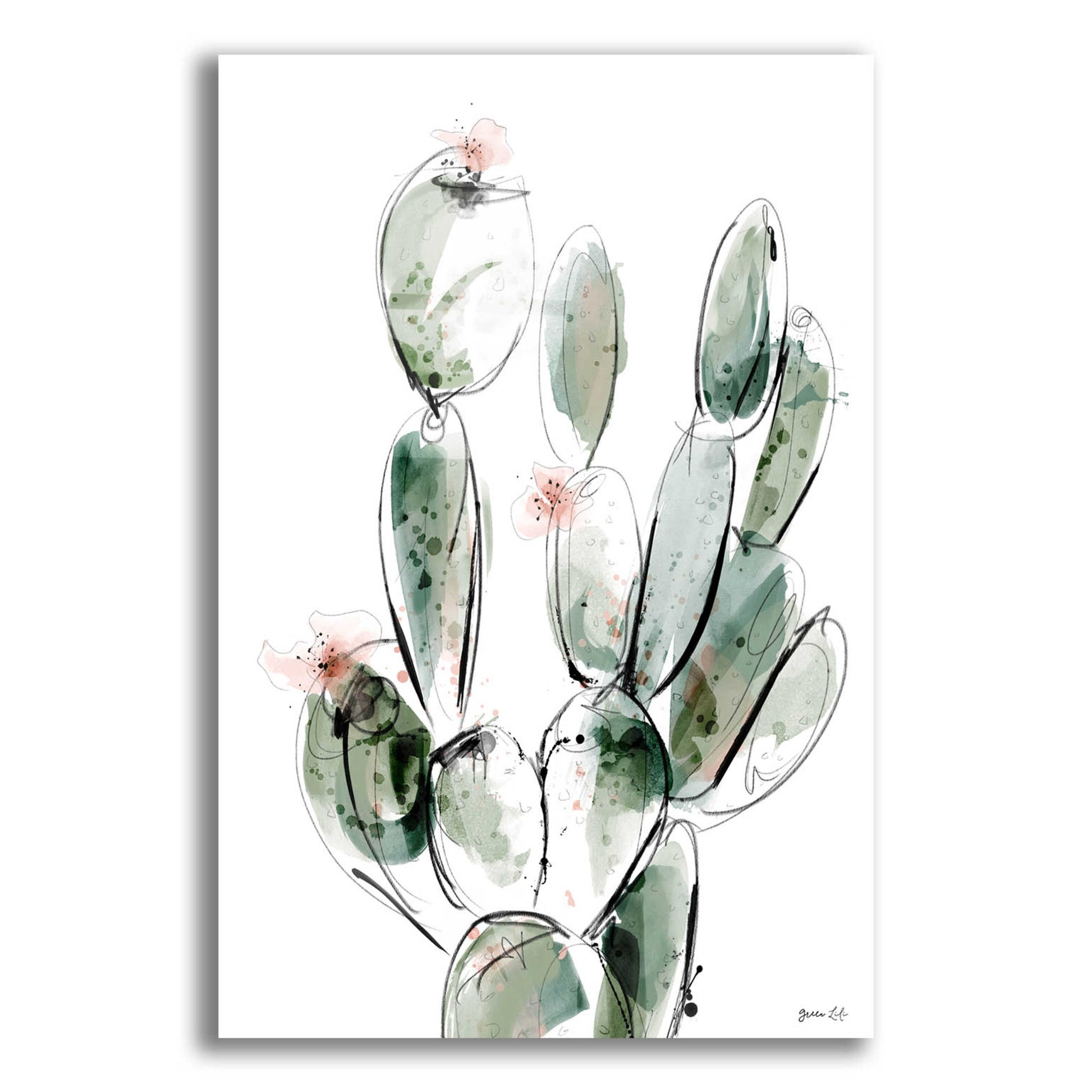 Epic Art 'Prickly Pear' by Green Lili, Acrylic Glass Wall Art,12x16