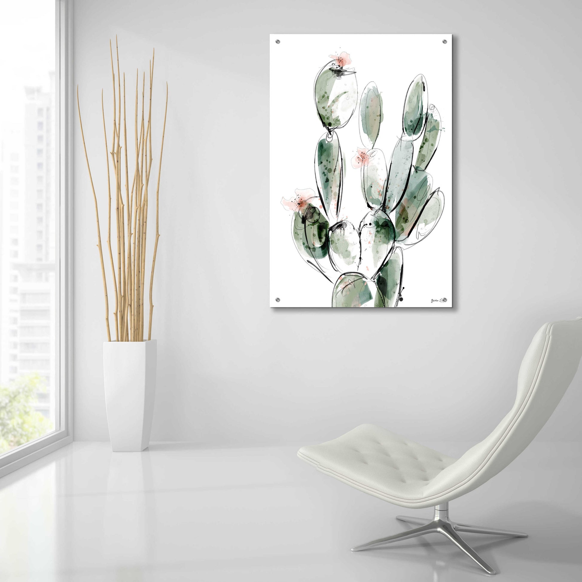 Epic Art 'Prickly Pear' by Green Lili, Acrylic Glass Wall Art,24x36