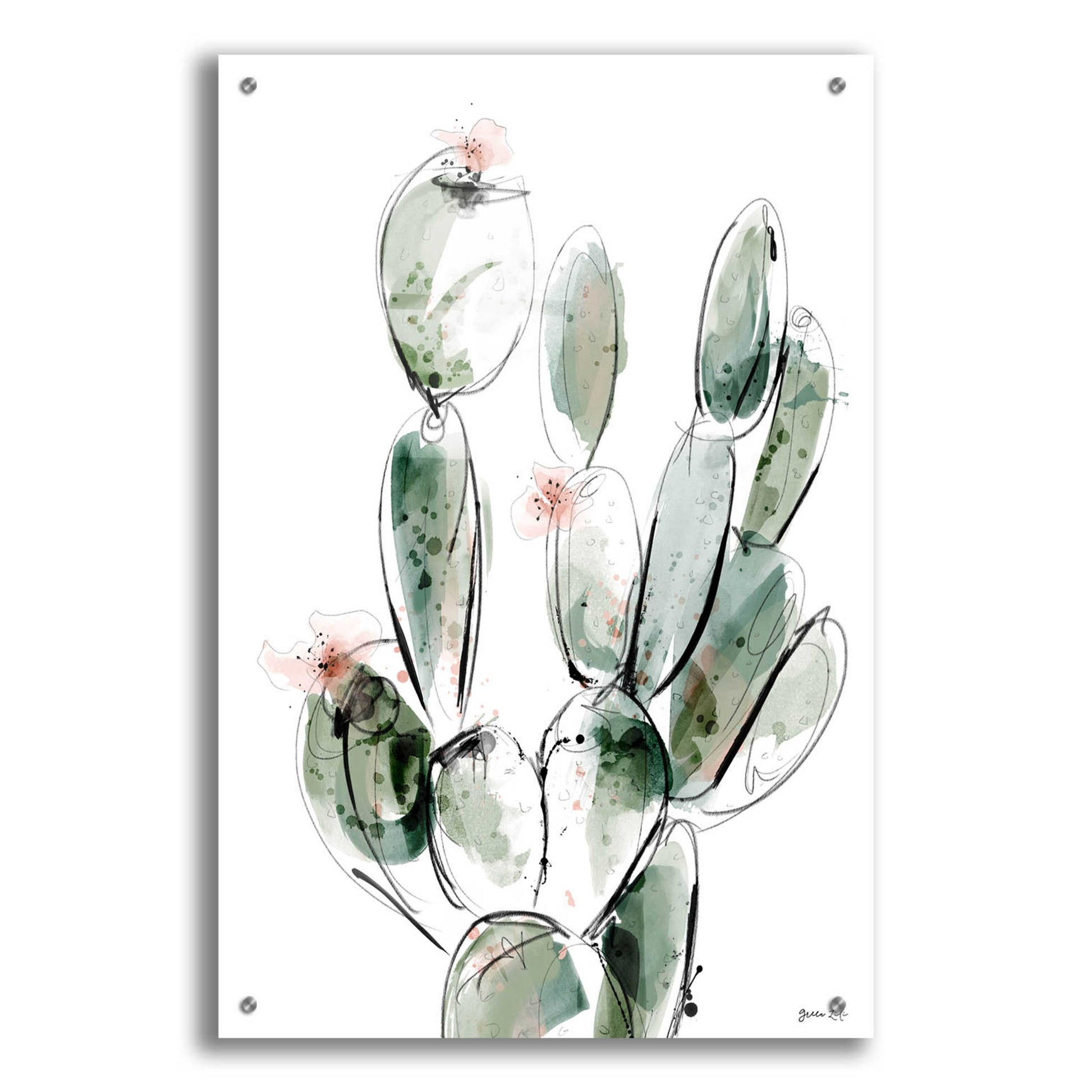 Epic Art 'Prickly Pear' by Green Lili, Acrylic Glass Wall Art,24x36