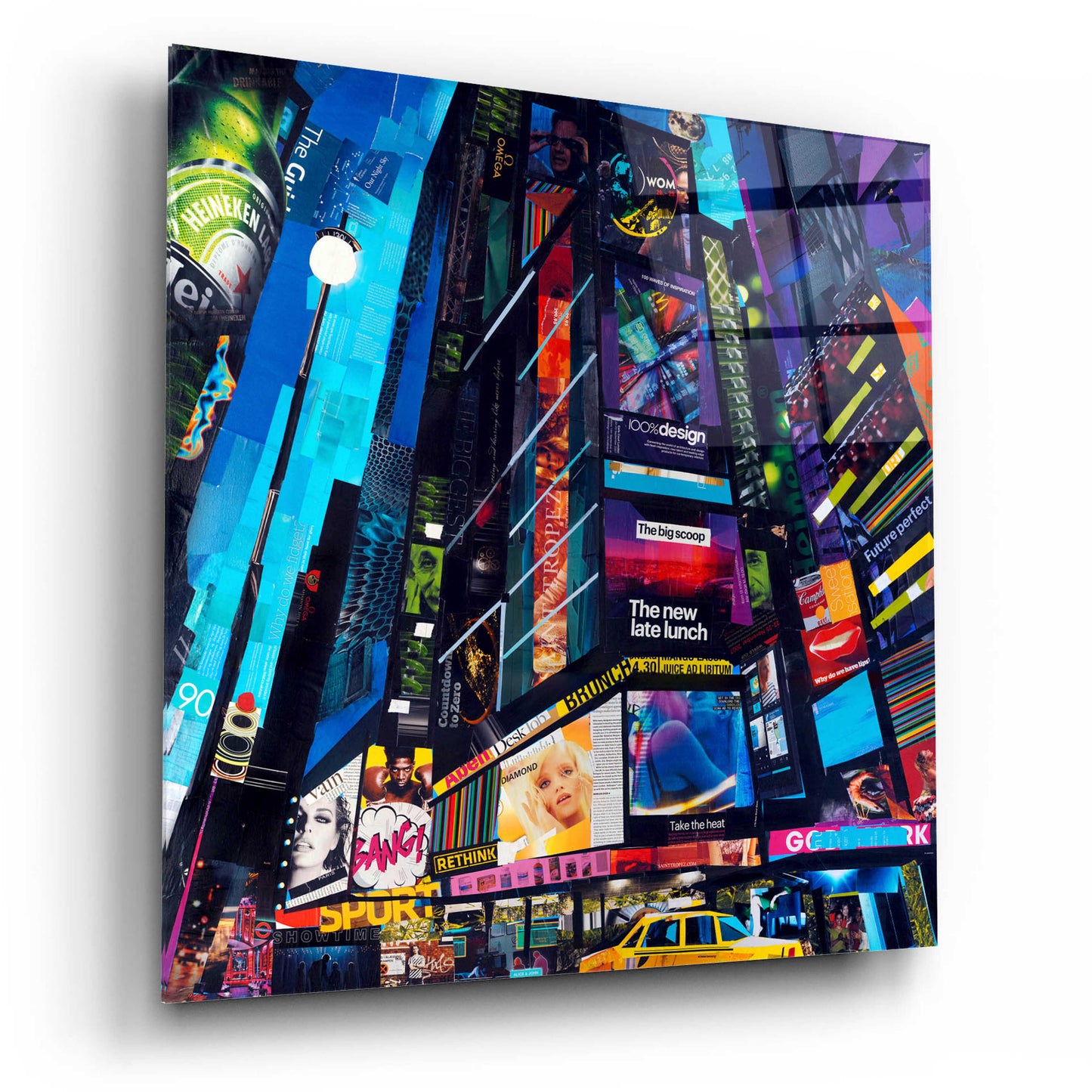 Epic Art 'City Night' by Grey, Acrylic Glass Wall Art,12x12