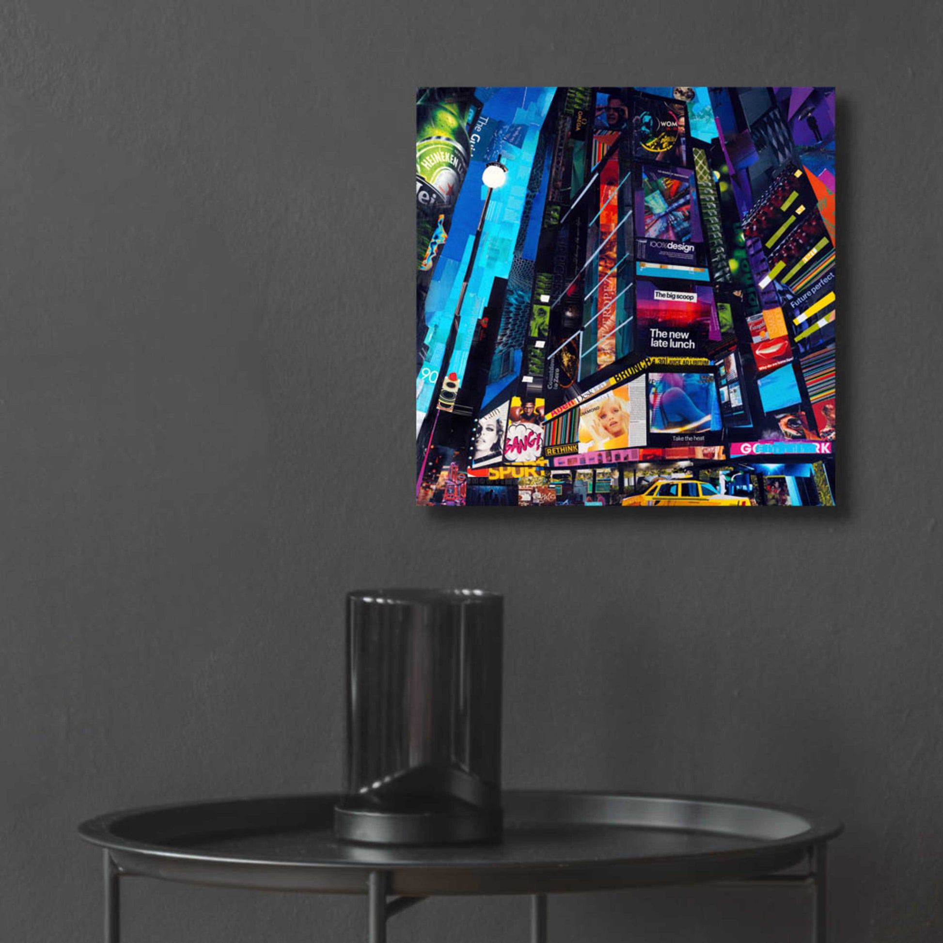 Epic Art 'City Night' by Grey, Acrylic Glass Wall Art,12x12