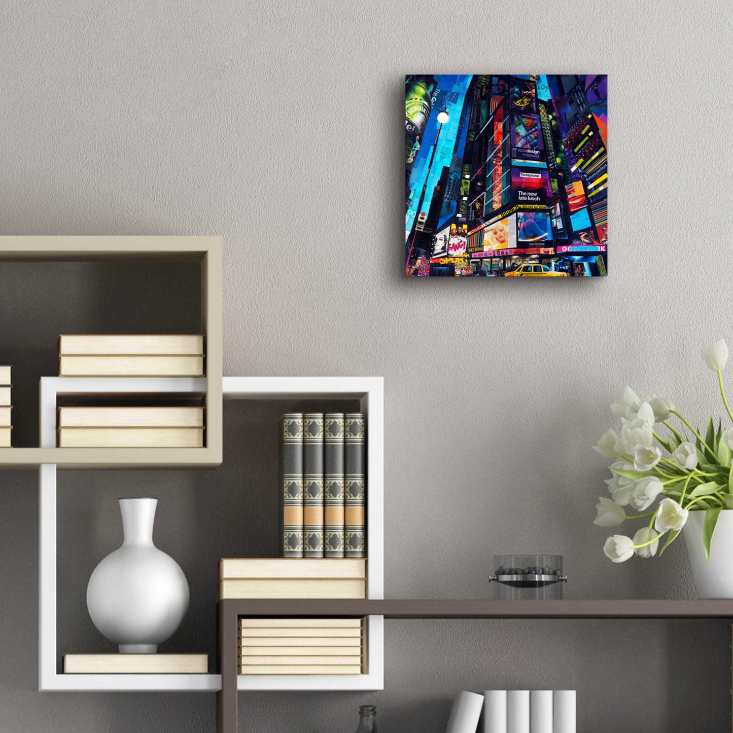 Epic Art 'City Night' by Grey, Acrylic Glass Wall Art,12x12