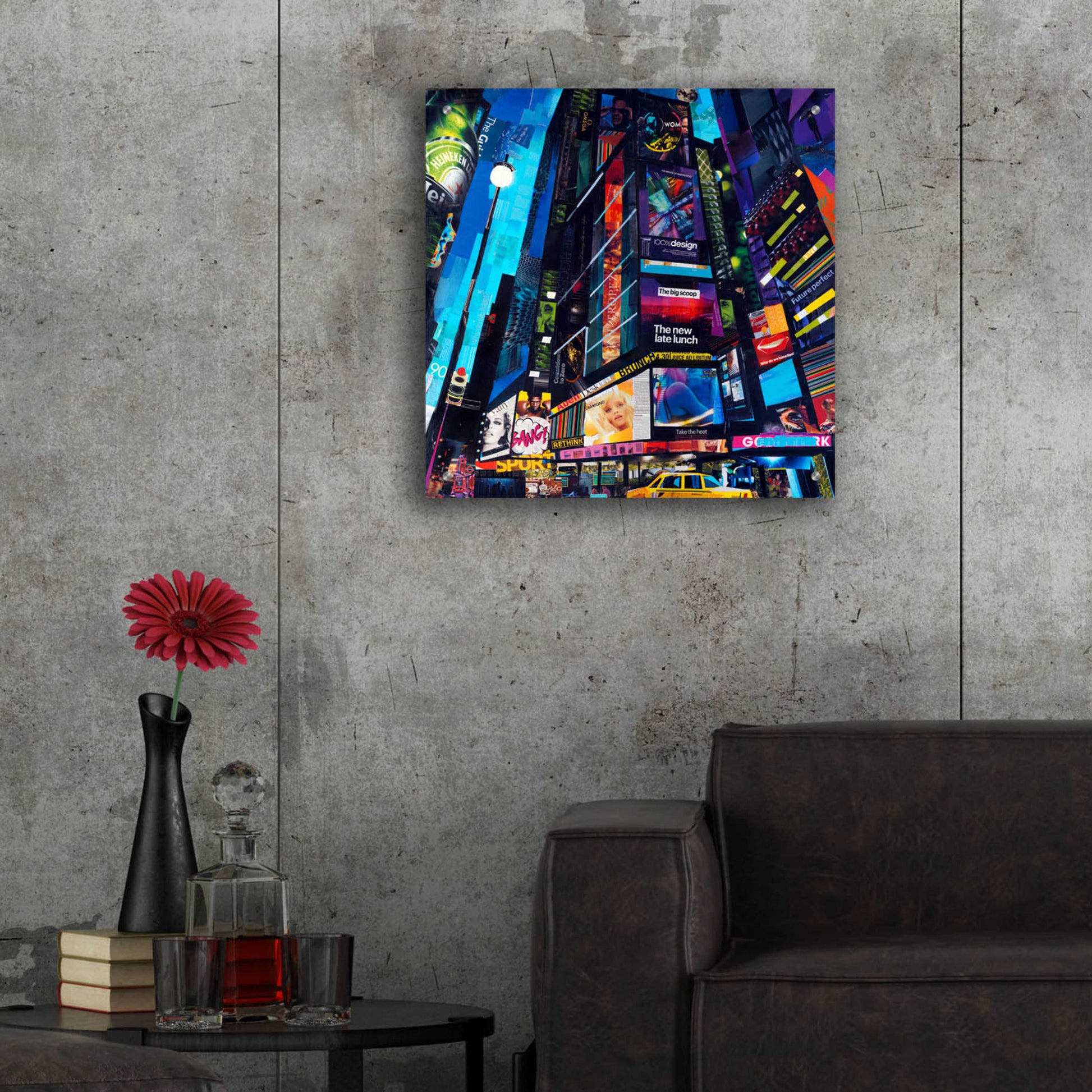 Epic Art 'City Night' by Grey, Acrylic Glass Wall Art,24x24