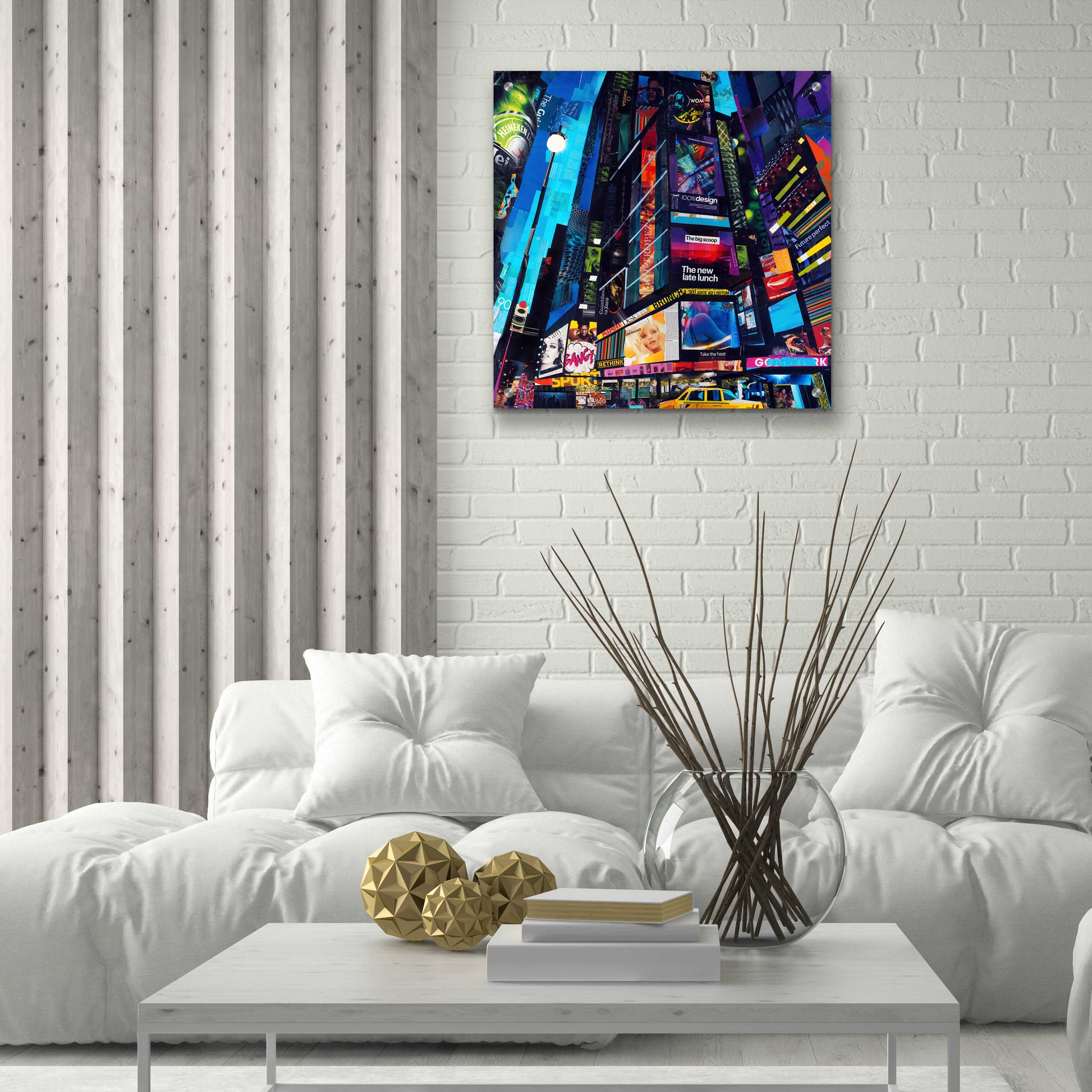Epic Art 'City Night' by Grey, Acrylic Glass Wall Art,24x24