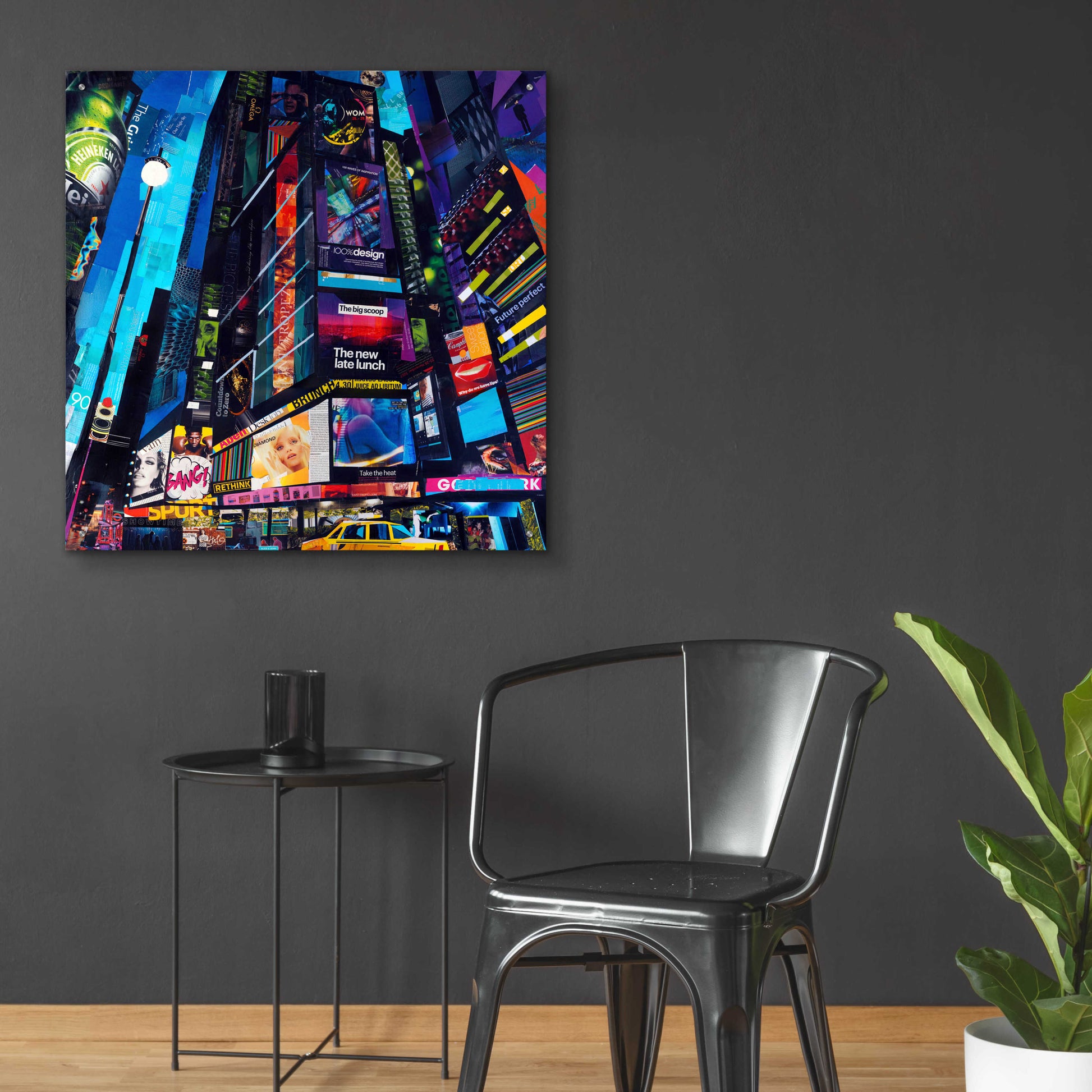 Epic Art 'City Night' by Grey, Acrylic Glass Wall Art,36x36