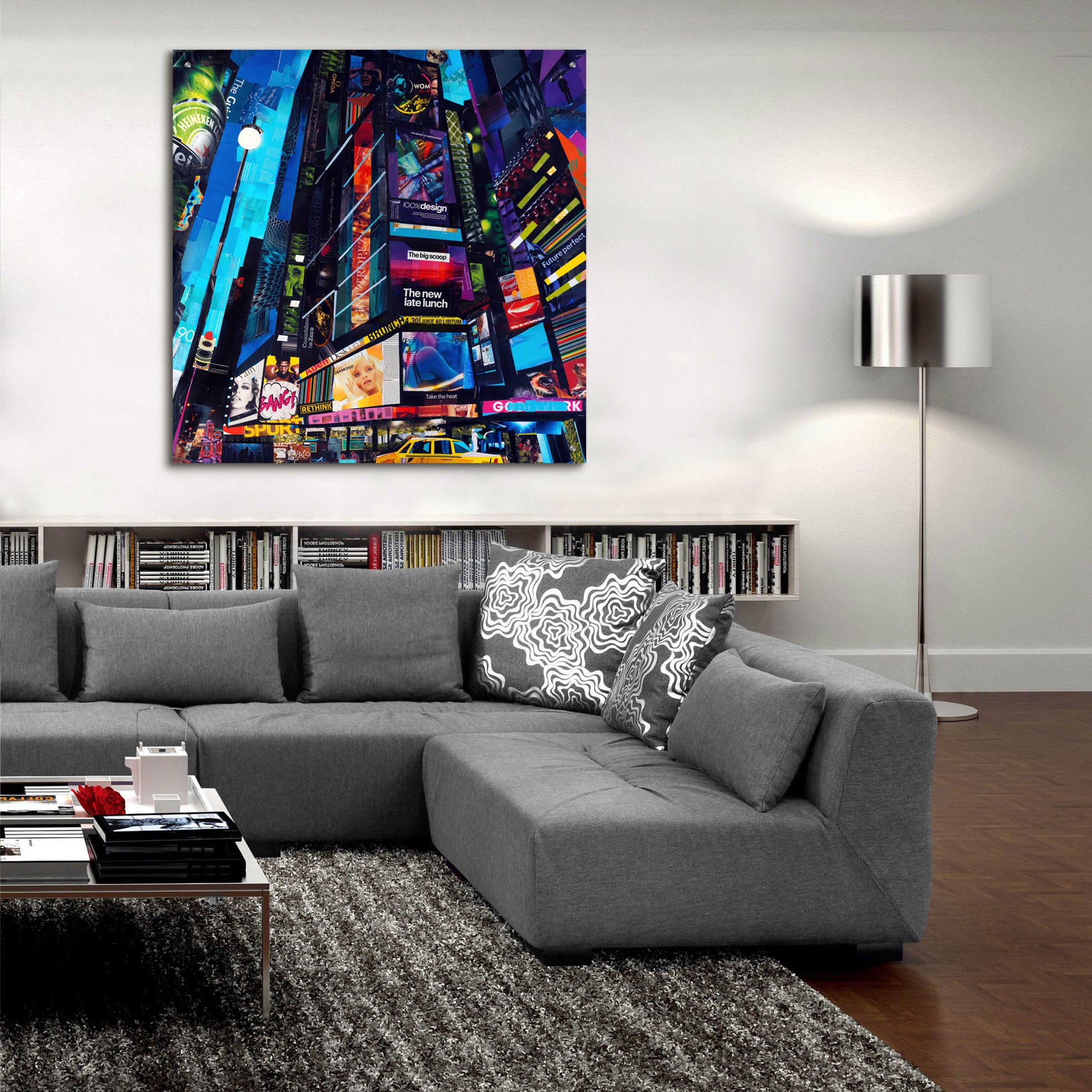 Epic Art 'City Night' by Grey, Acrylic Glass Wall Art,36x36