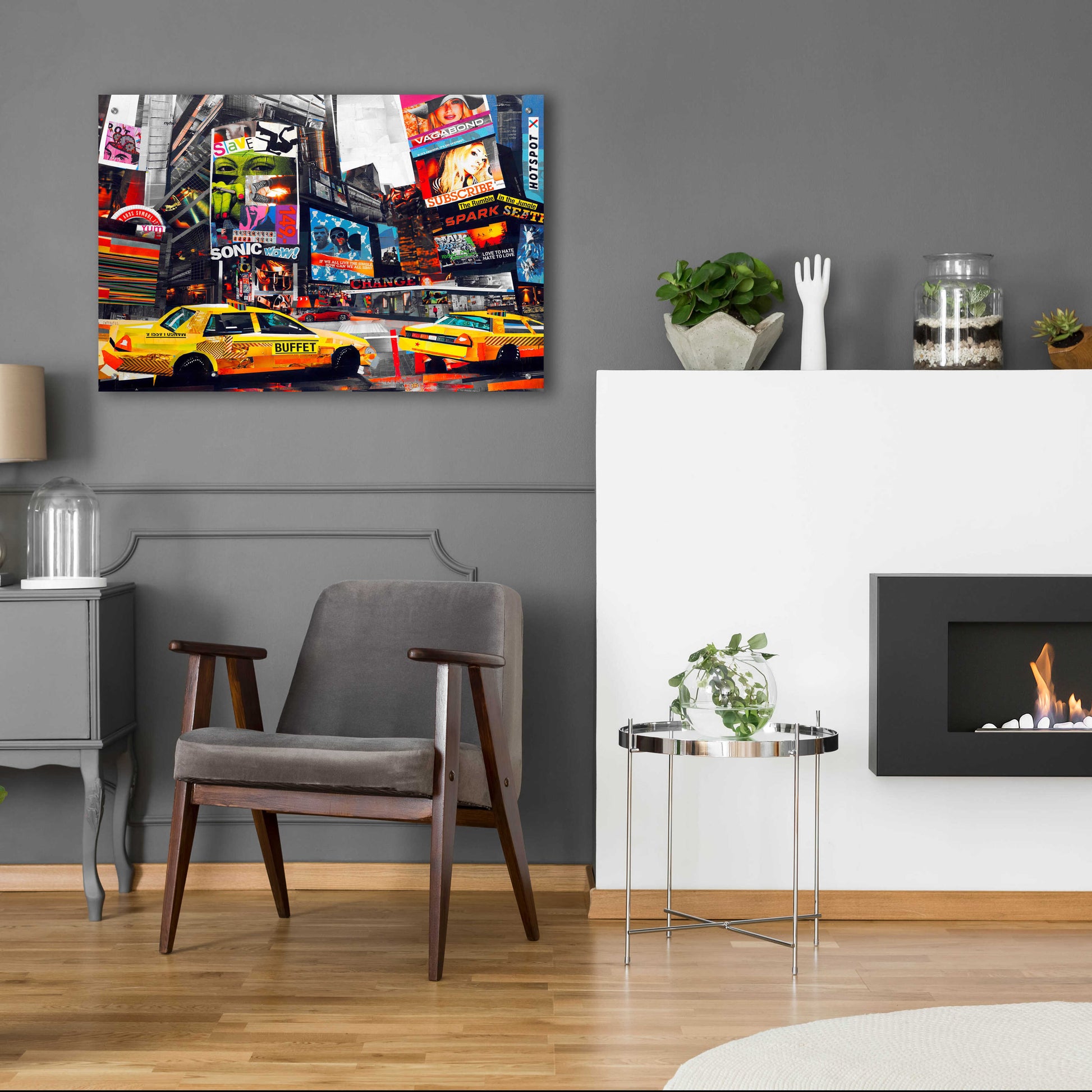 Epic Art 'Downtown' by Grey, Acrylic Glass Wall Art,36x24