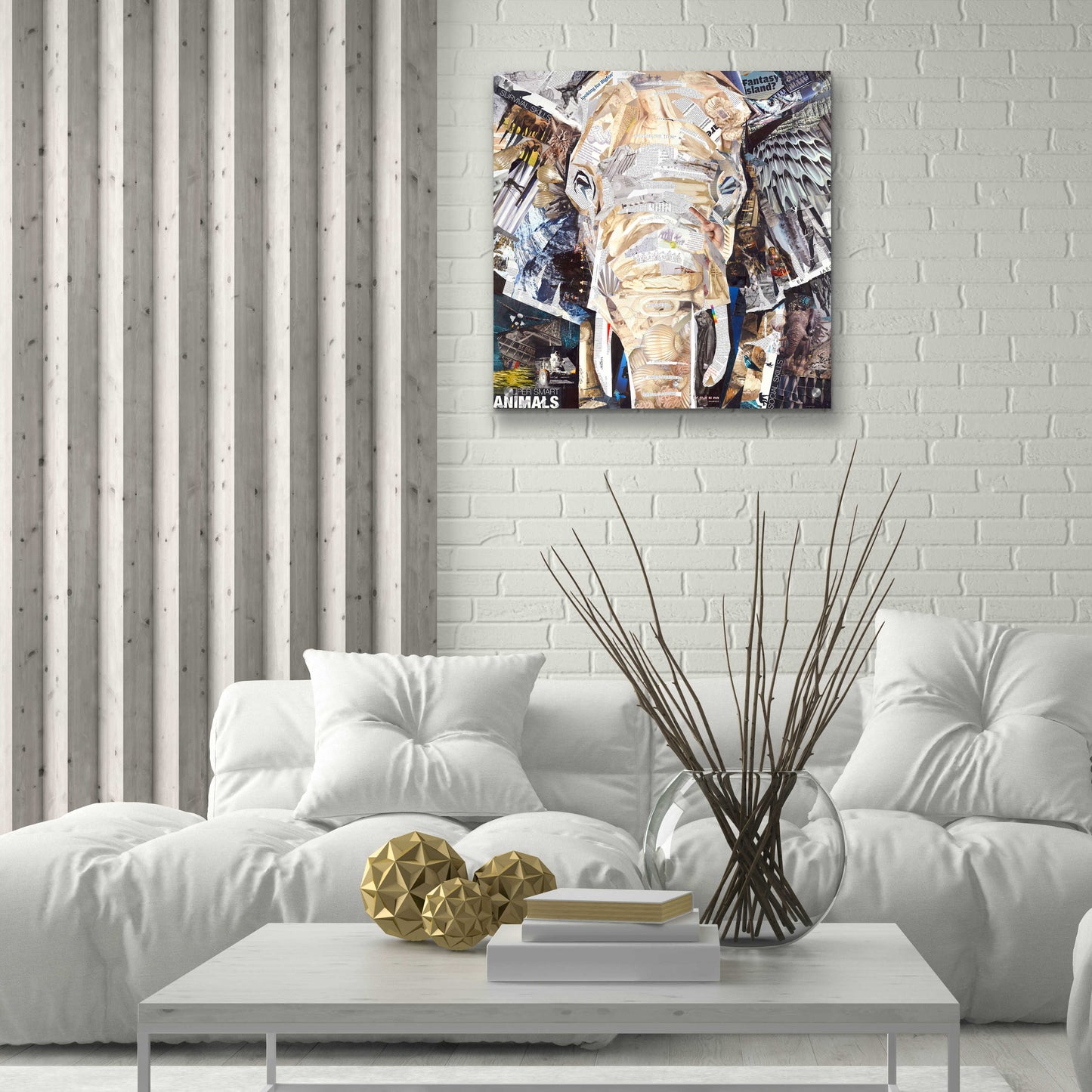 Epic Art 'Elephants Gaze' by Grey, Acrylic Glass Wall Art,24x24