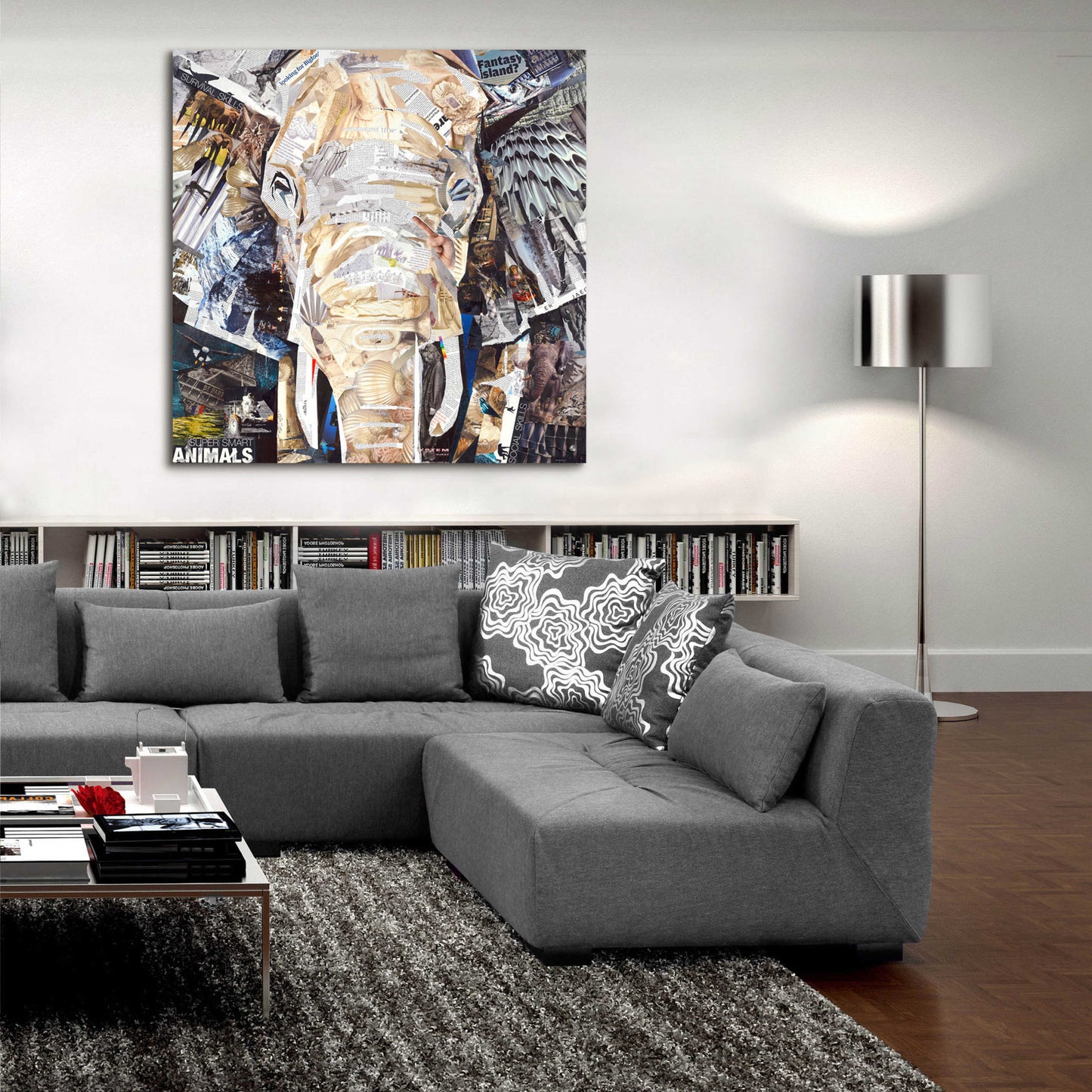 Epic Art 'Elephants Gaze' by Grey, Acrylic Glass Wall Art,36x36