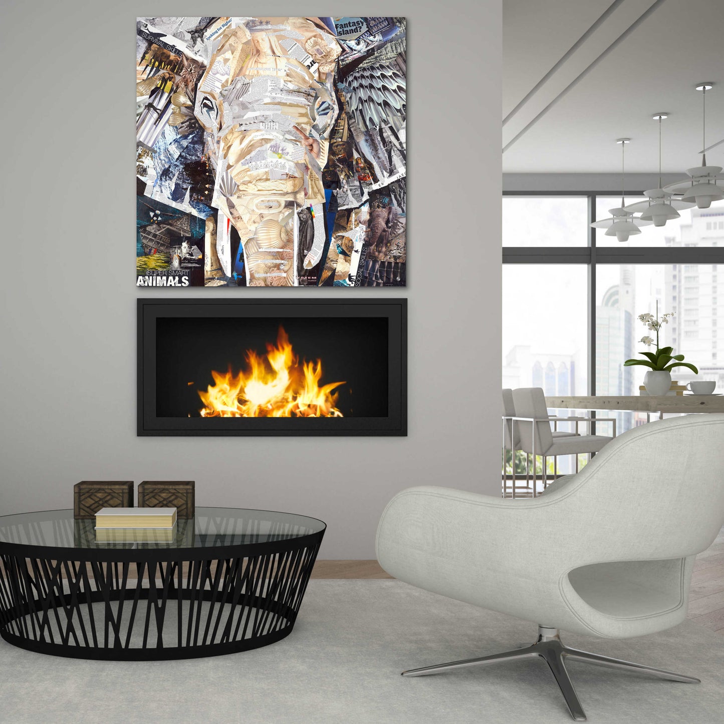 Epic Art 'Elephants Gaze' by Grey, Acrylic Glass Wall Art,36x36