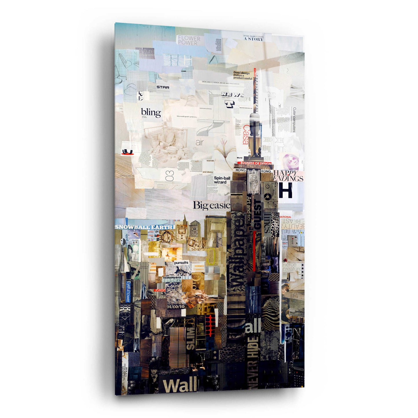 Epic Art 'Empire State' by Grey, Acrylic Glass Wall Art,12x24