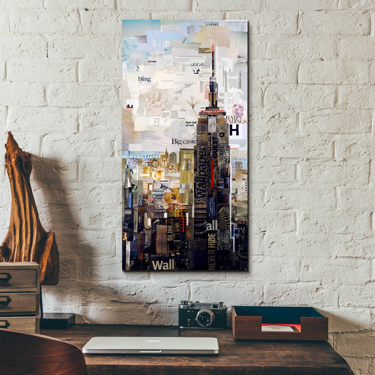 Epic Art 'Empire State' by Grey, Acrylic Glass Wall Art,12x24