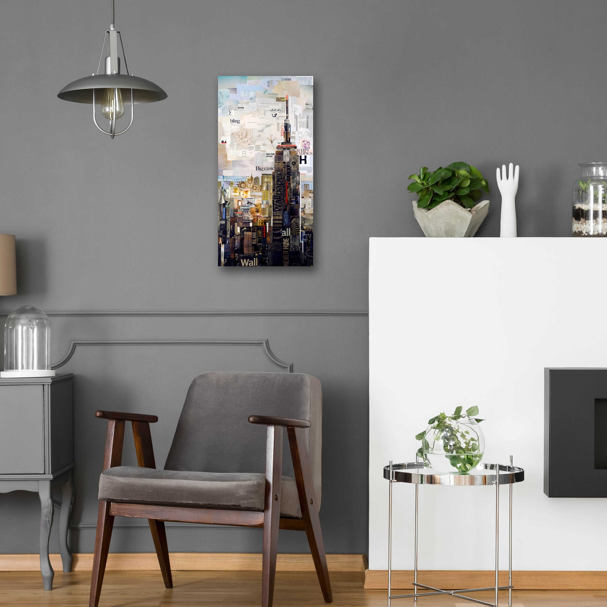 Epic Art 'Empire State' by Grey, Acrylic Glass Wall Art,12x24