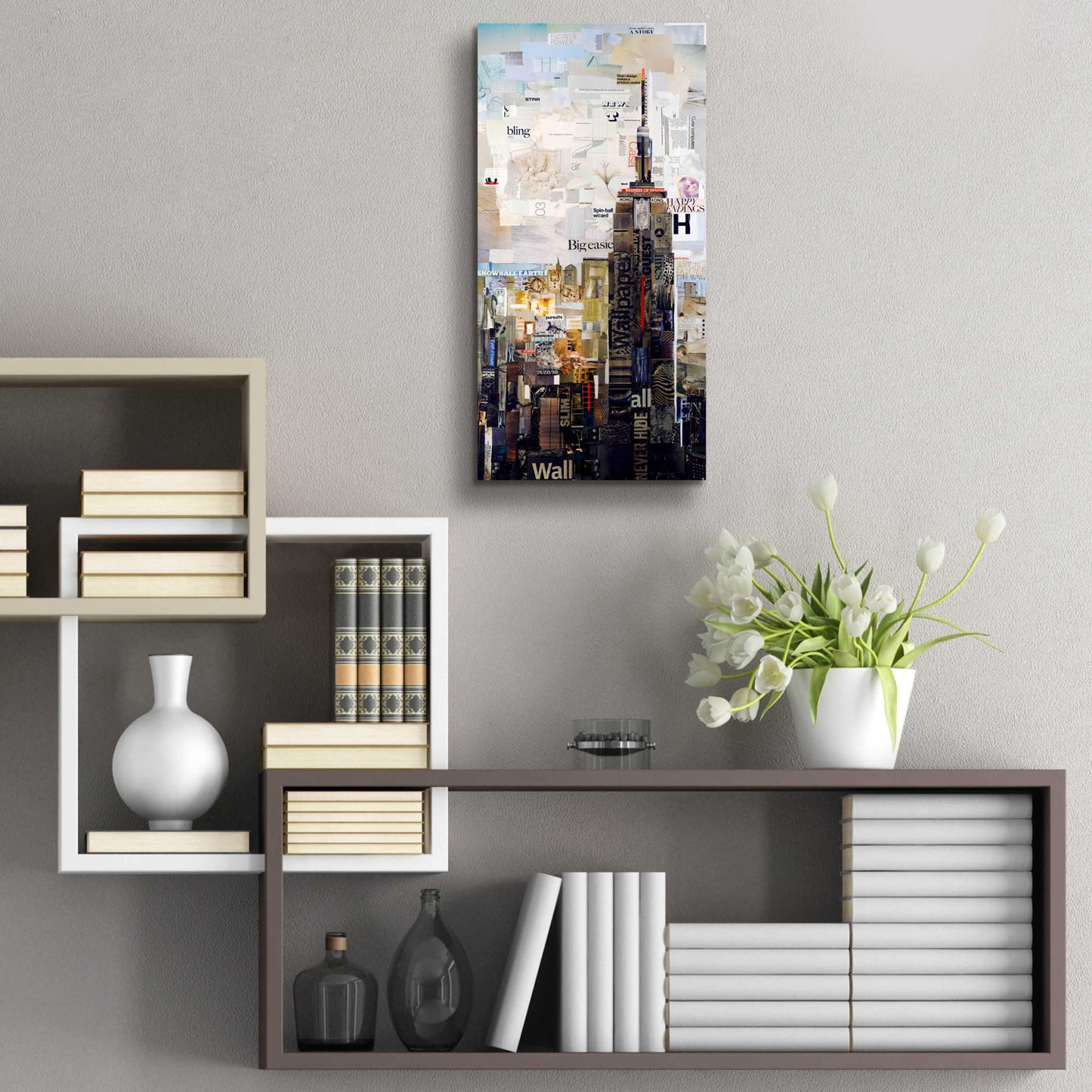 Epic Art 'Empire State' by Grey, Acrylic Glass Wall Art,12x24