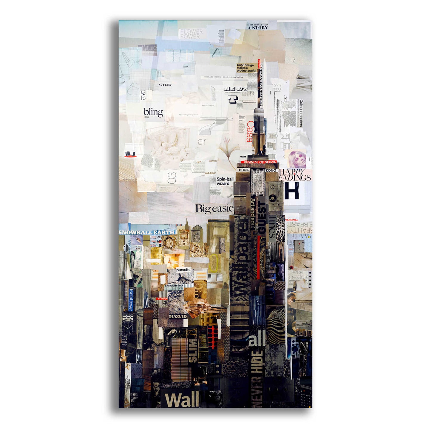 Epic Art 'Empire State' by Grey, Acrylic Glass Wall Art,12x24